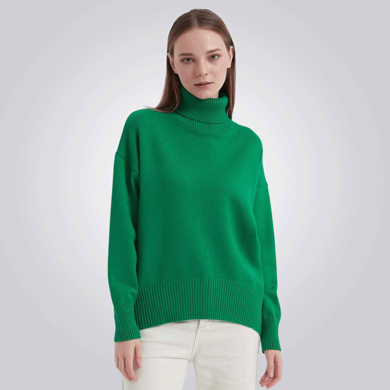 camiseta cordilheira gola alta feminina verde