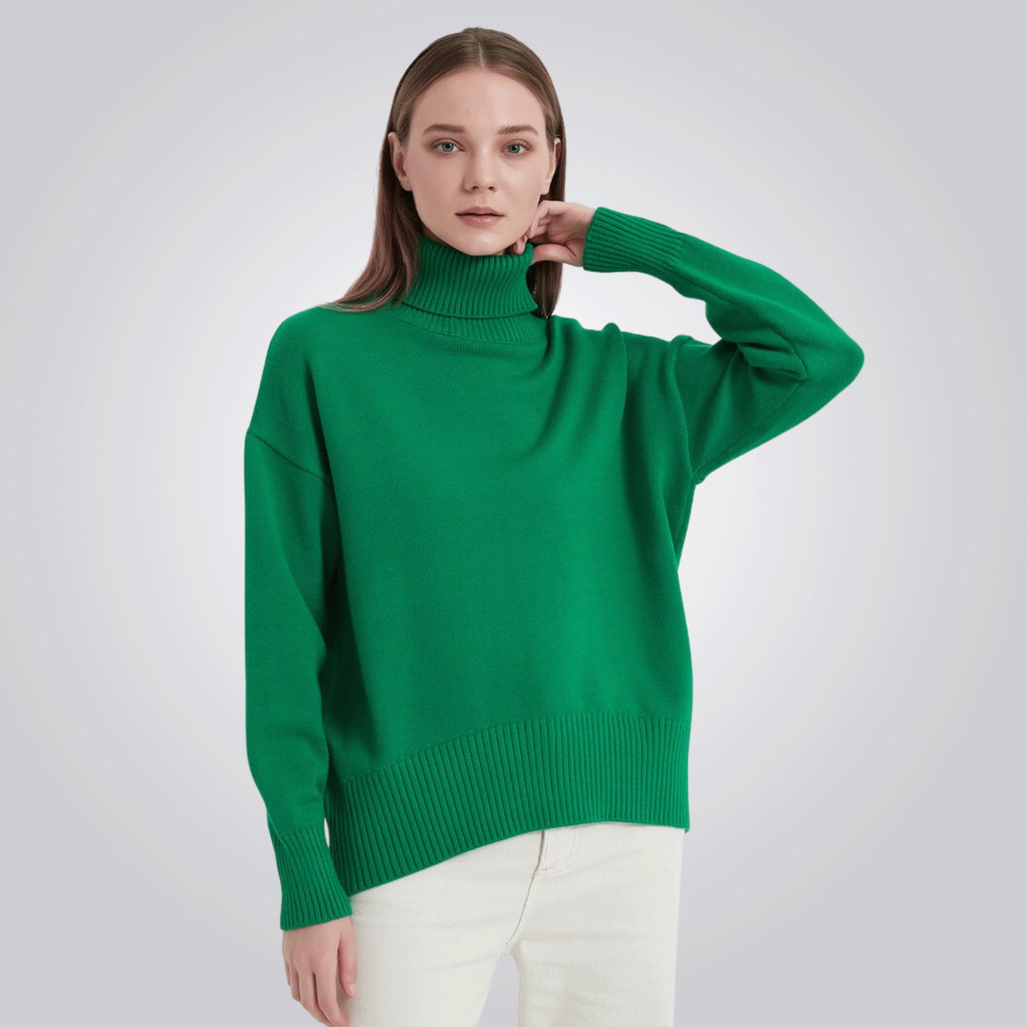 camiseta cordilheira gola alta feminina verde