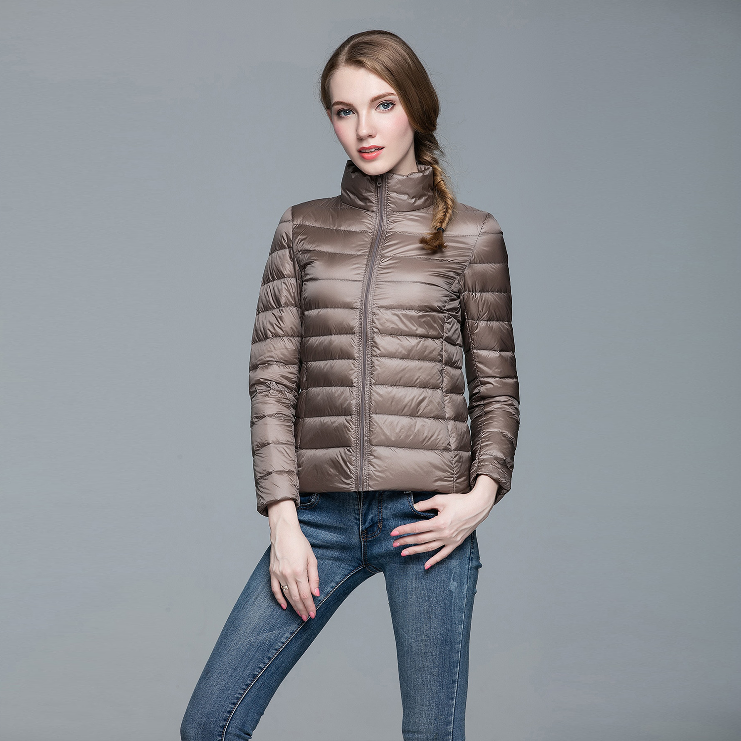 Jaqueta cordilheira ultraleve puffer feminina