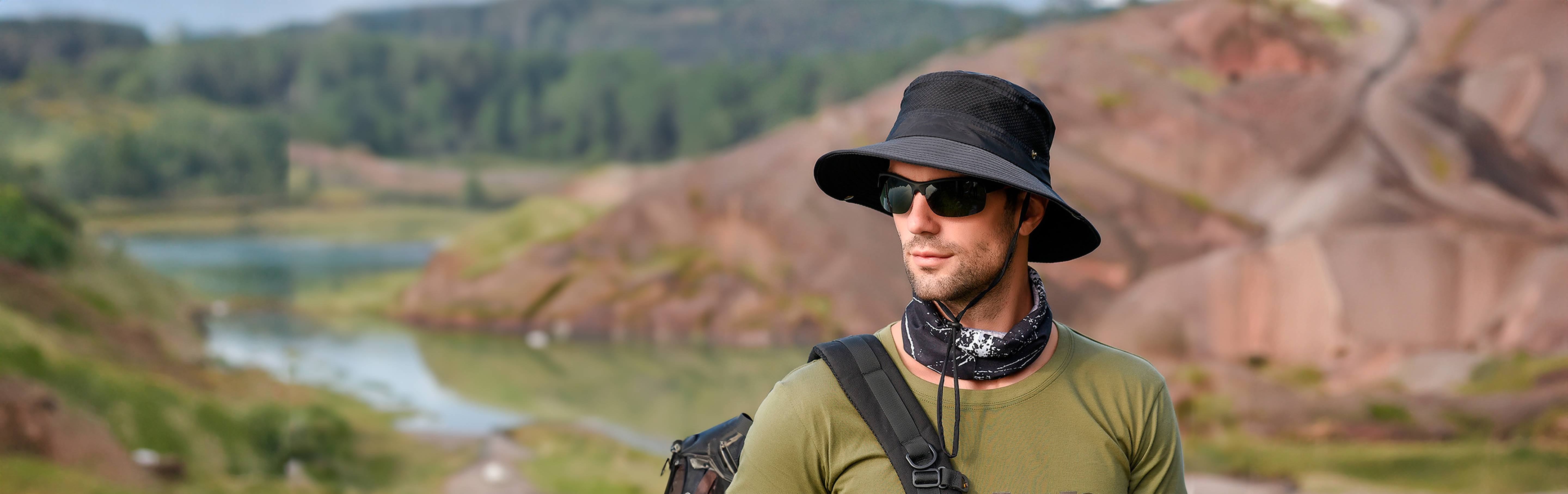 Chapéu australiano Cordilheira em cáqui, resistente e com proteção UV para aventuras ao ar livre