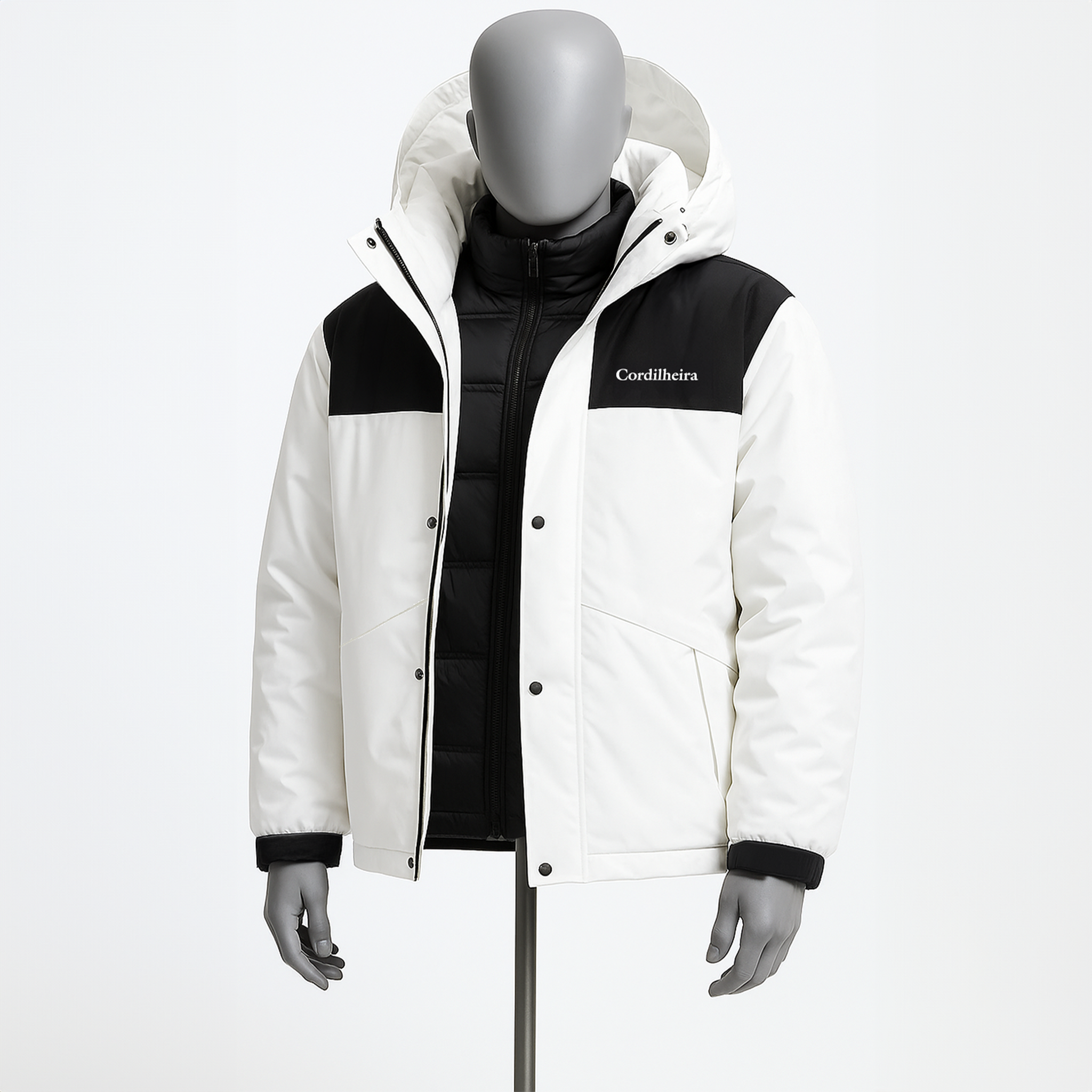 ジャケット・アウター 90s A.P.C. HBT Padded Hooded 3/4 Coat JAQUETA PUFFER 3 EM 1 CORDILHEIRA GLACIER MASCULINA