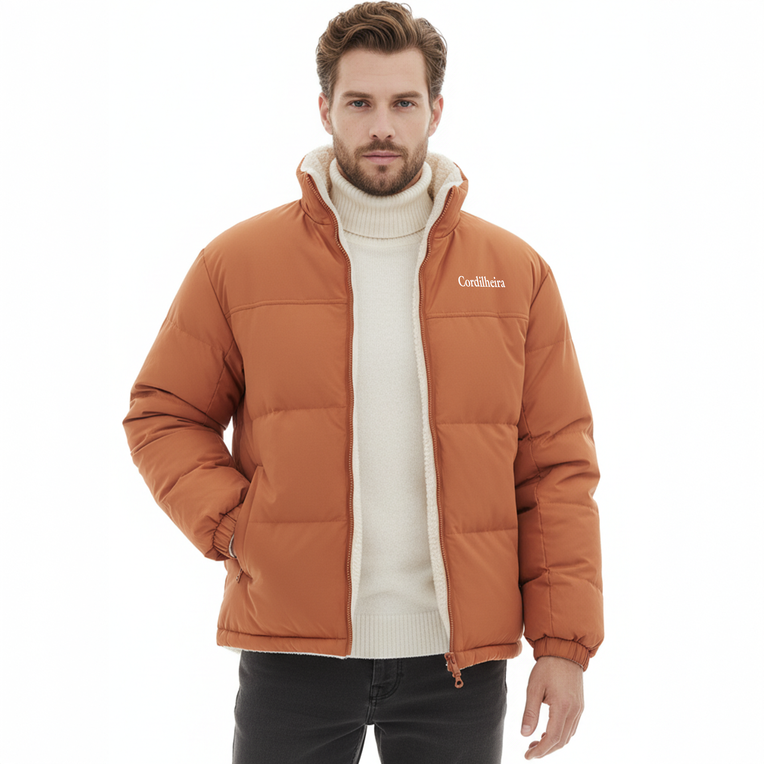 JAQUETA FLEECE PUFFER DUPLA FACE MASCULINA