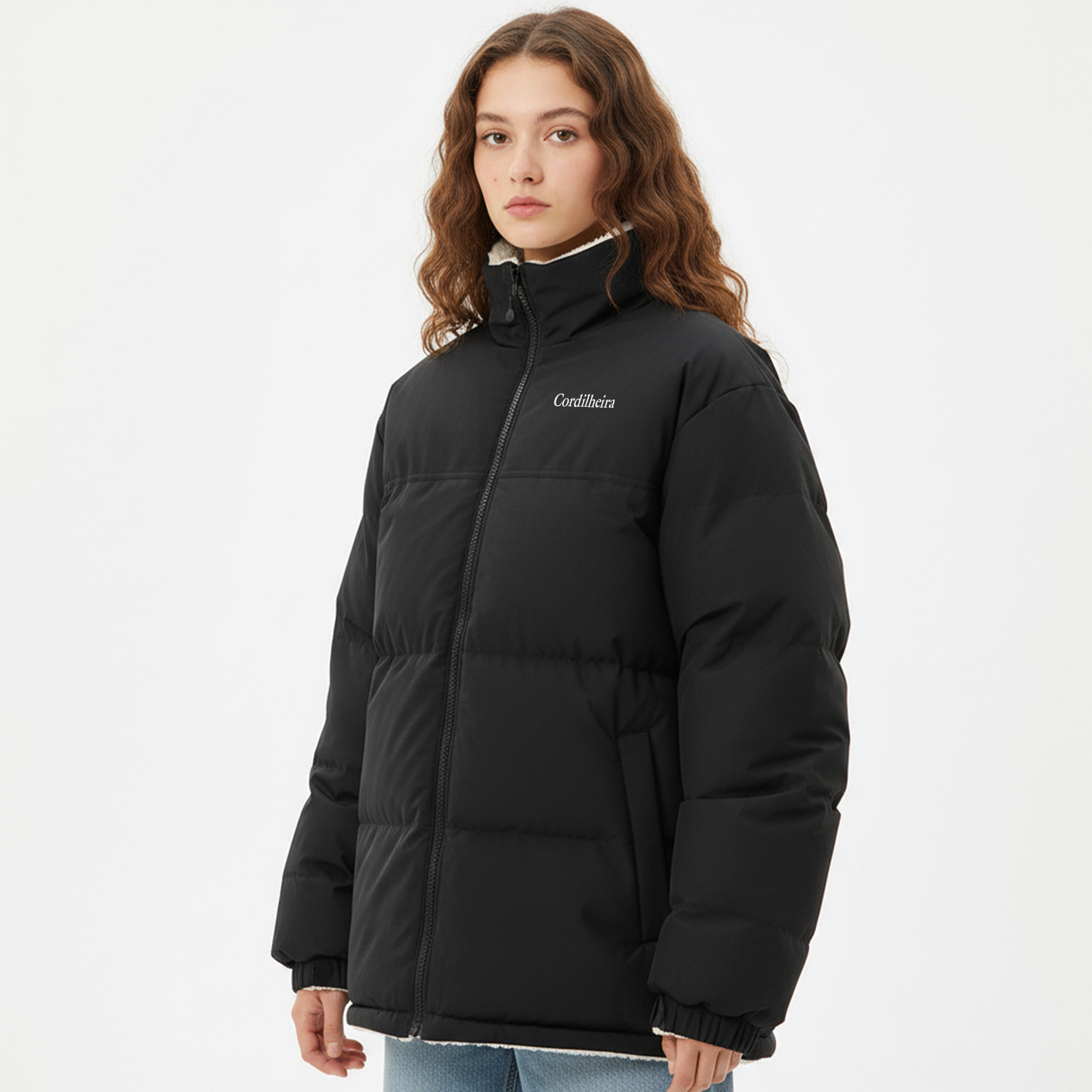 JAQUETA FLEECE PUFFER DUPLA FACE FEMININA