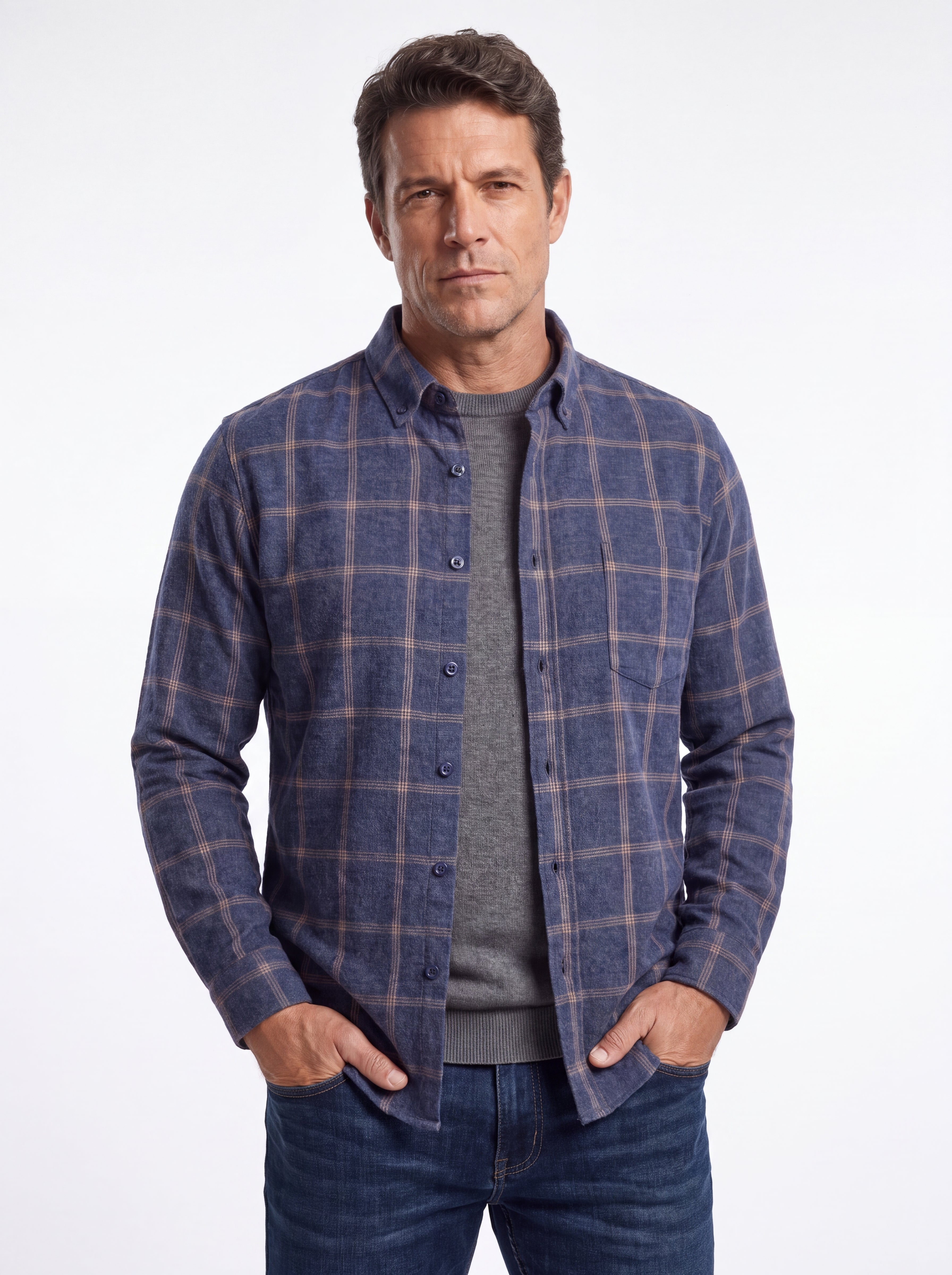 CAMISA CORDILHEIRA WOODSMAN ALGODÃO DUPLO ESCOVADO