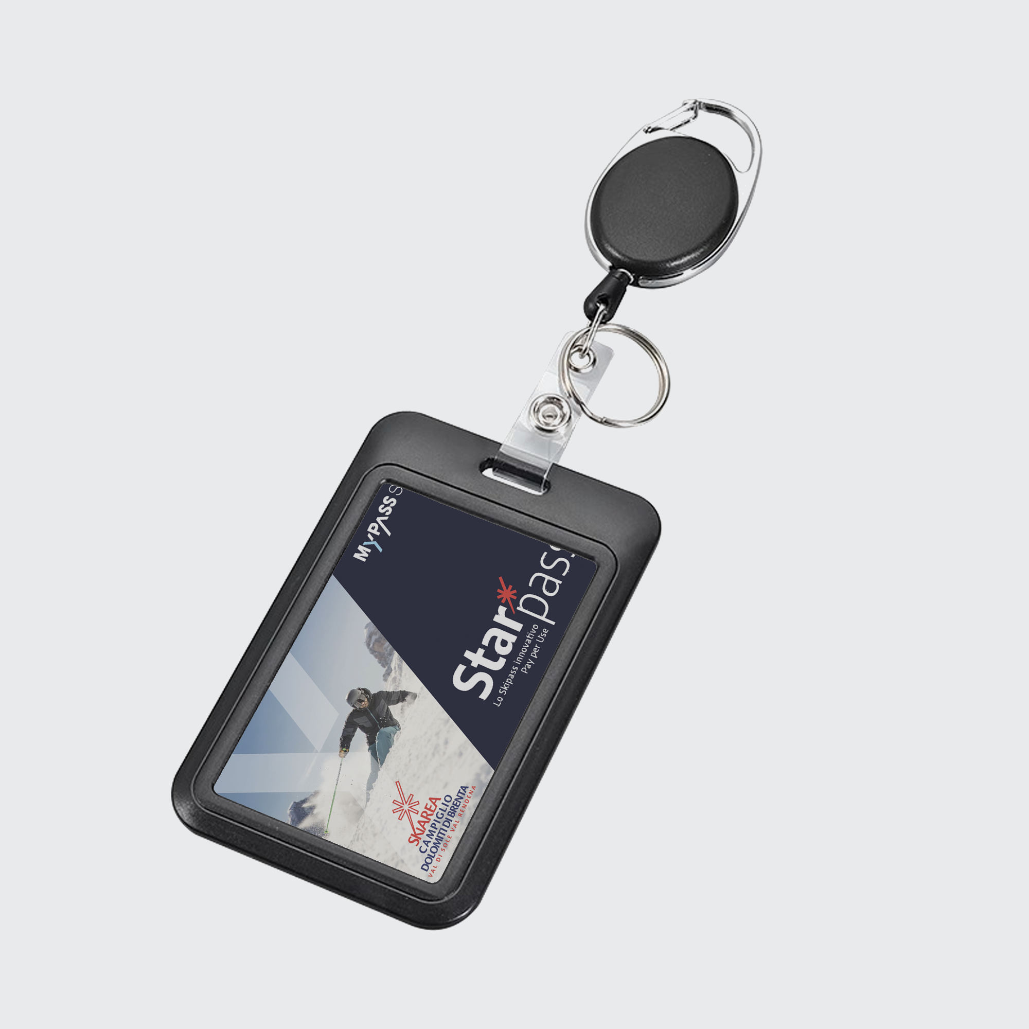 PORTA PASS DE SKI CORDILHEIRA C/ CLIP RETRÁTIL