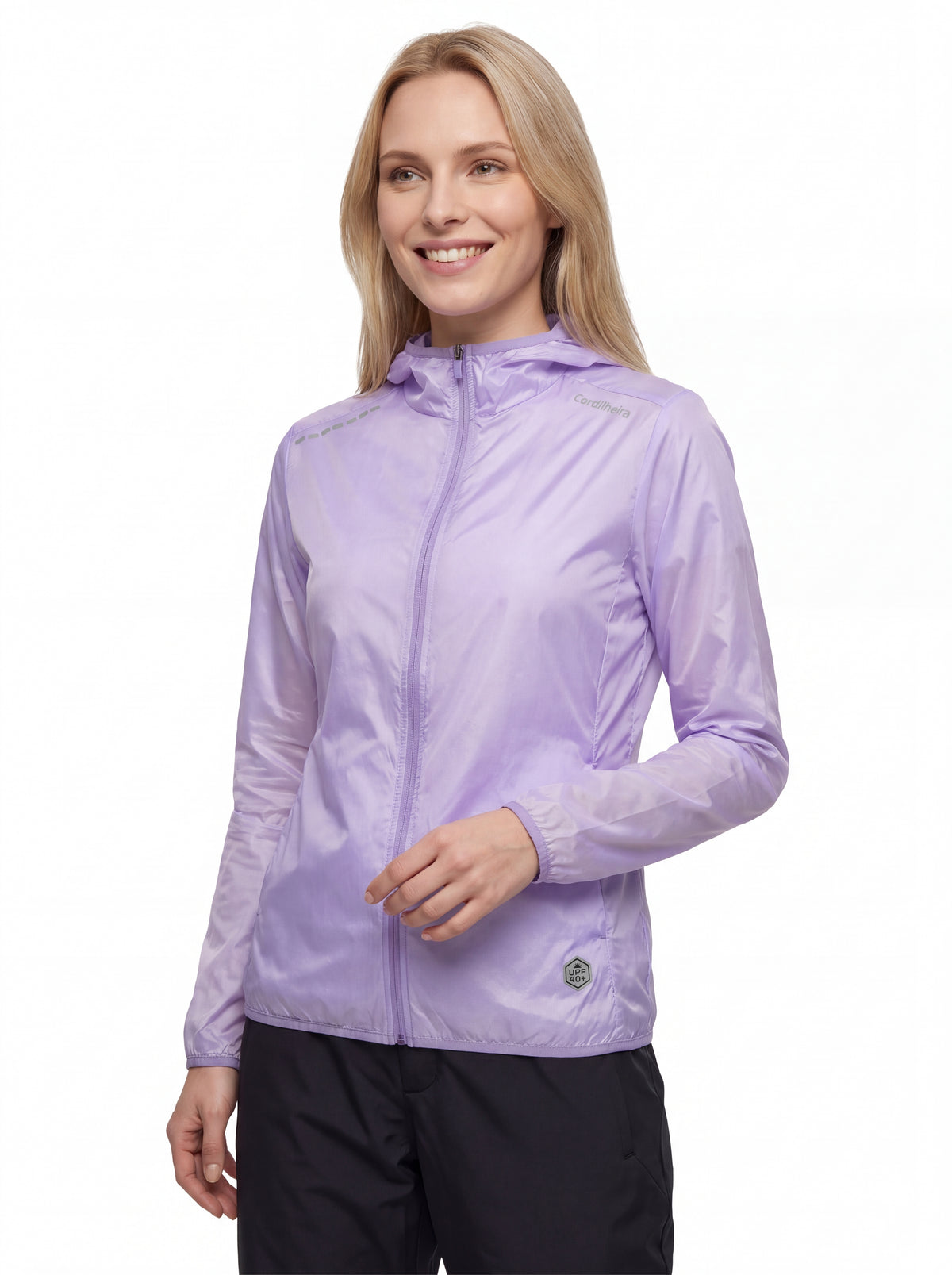 Detalhes do design do Corta-Vento Cordilheira Whisper Impermeável UV40+, Roupa da Marca Cordilheira com Boa construção e acabamento Confiável.