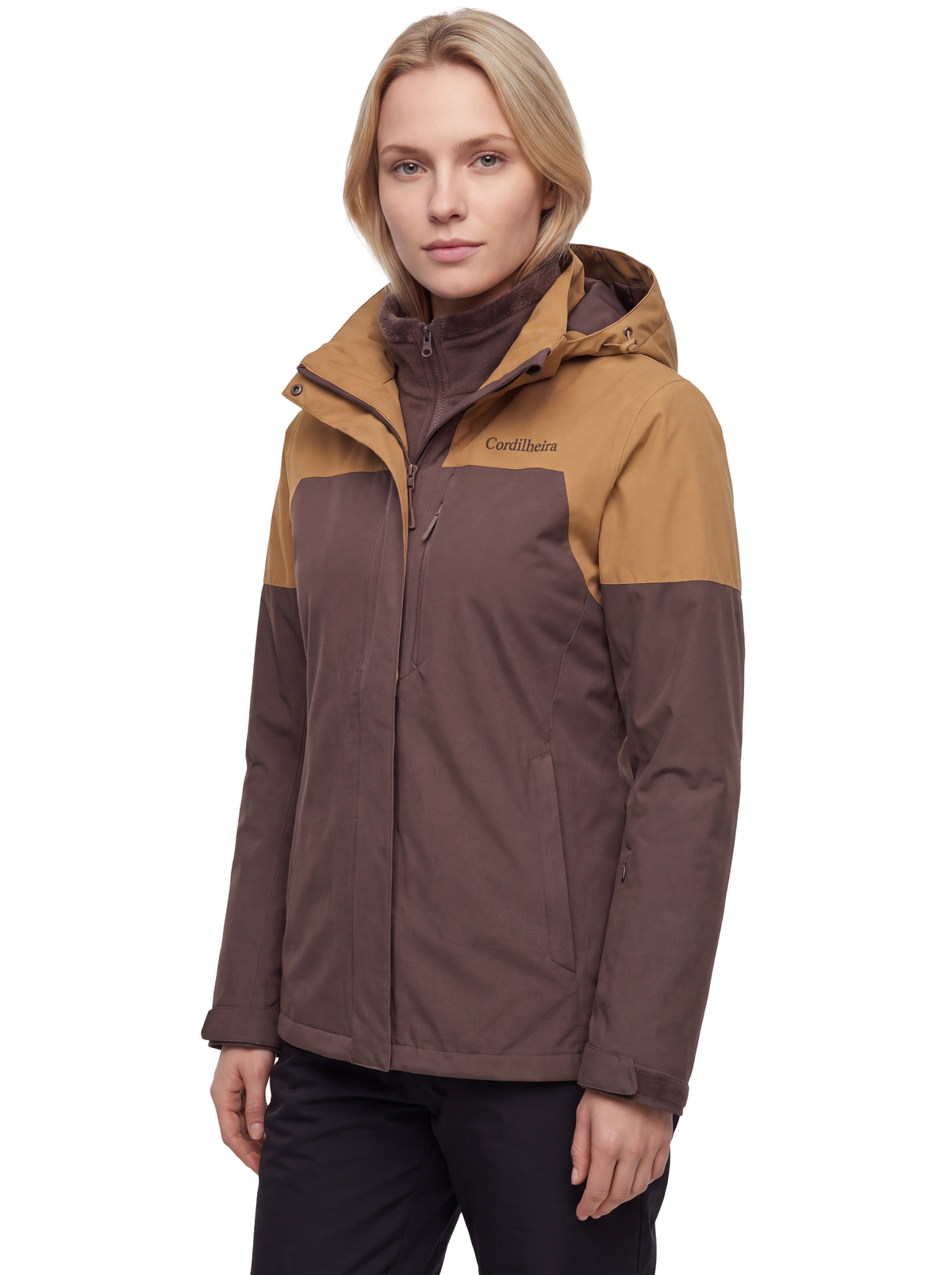Capa da Jaqueta 3 em 1 Cordilheira Alpine Feminina, Roupa da Marca Cordilheira com Boa qualidade, resistência e proteção Confiável para neve, vento e esportes de inverno.