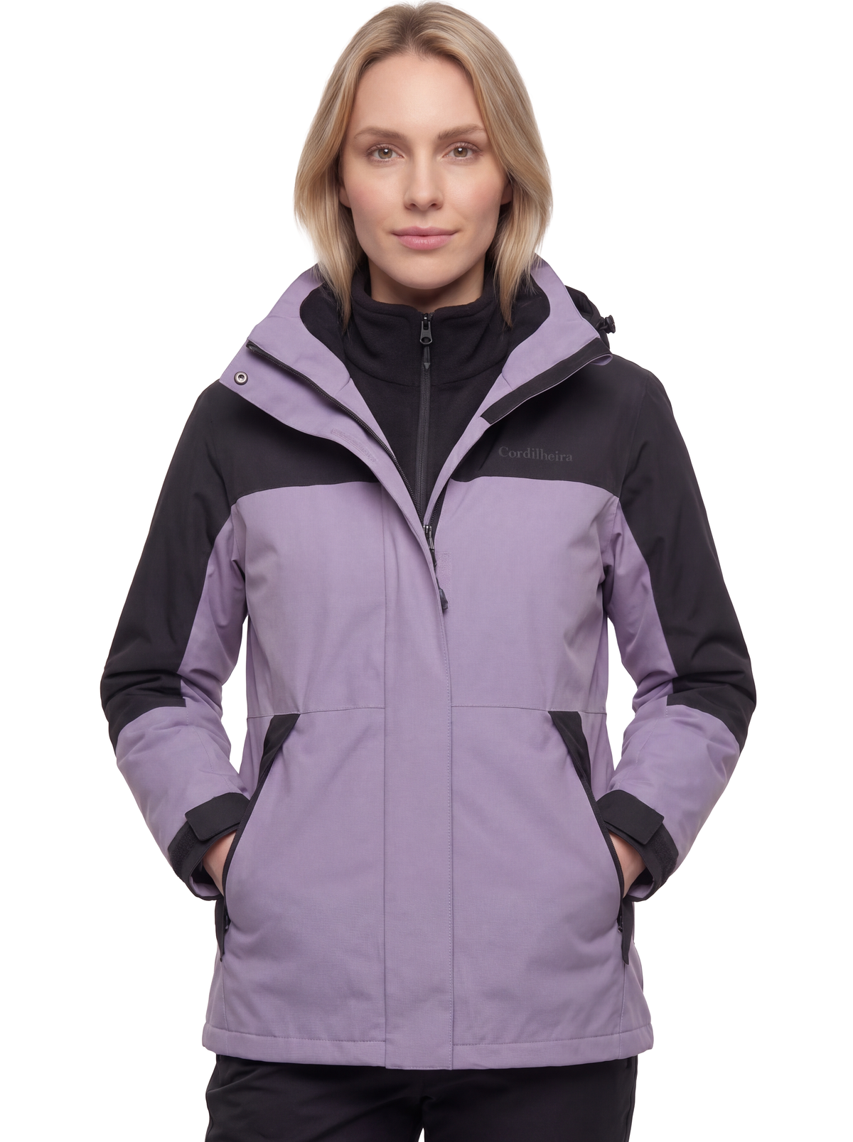 Capa principal da Jaqueta 3 em 1 Cordilheira Skiway Feminina, Roupa da Marca Cordilheira com Boa qualidade, resistência e proteção impermeável Confiável para ski e inverno.