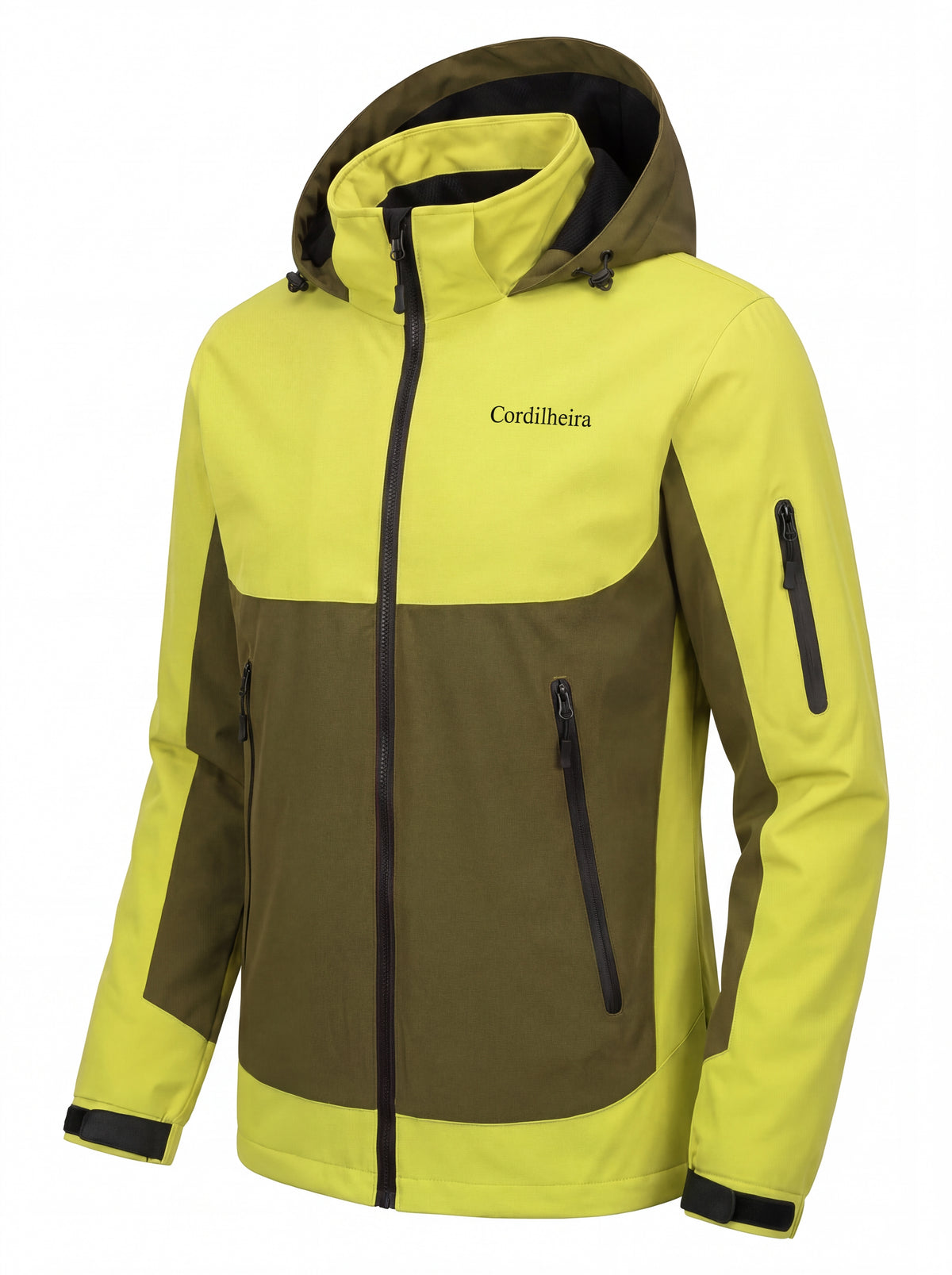 Detalhe do bolso da Jaqueta Cordilheira Strategy Masculina Impermeável, Roupa da Marca Cordilheira com Boa qualidade, resistência e funcionalidade Confiável para atividades outdoor.