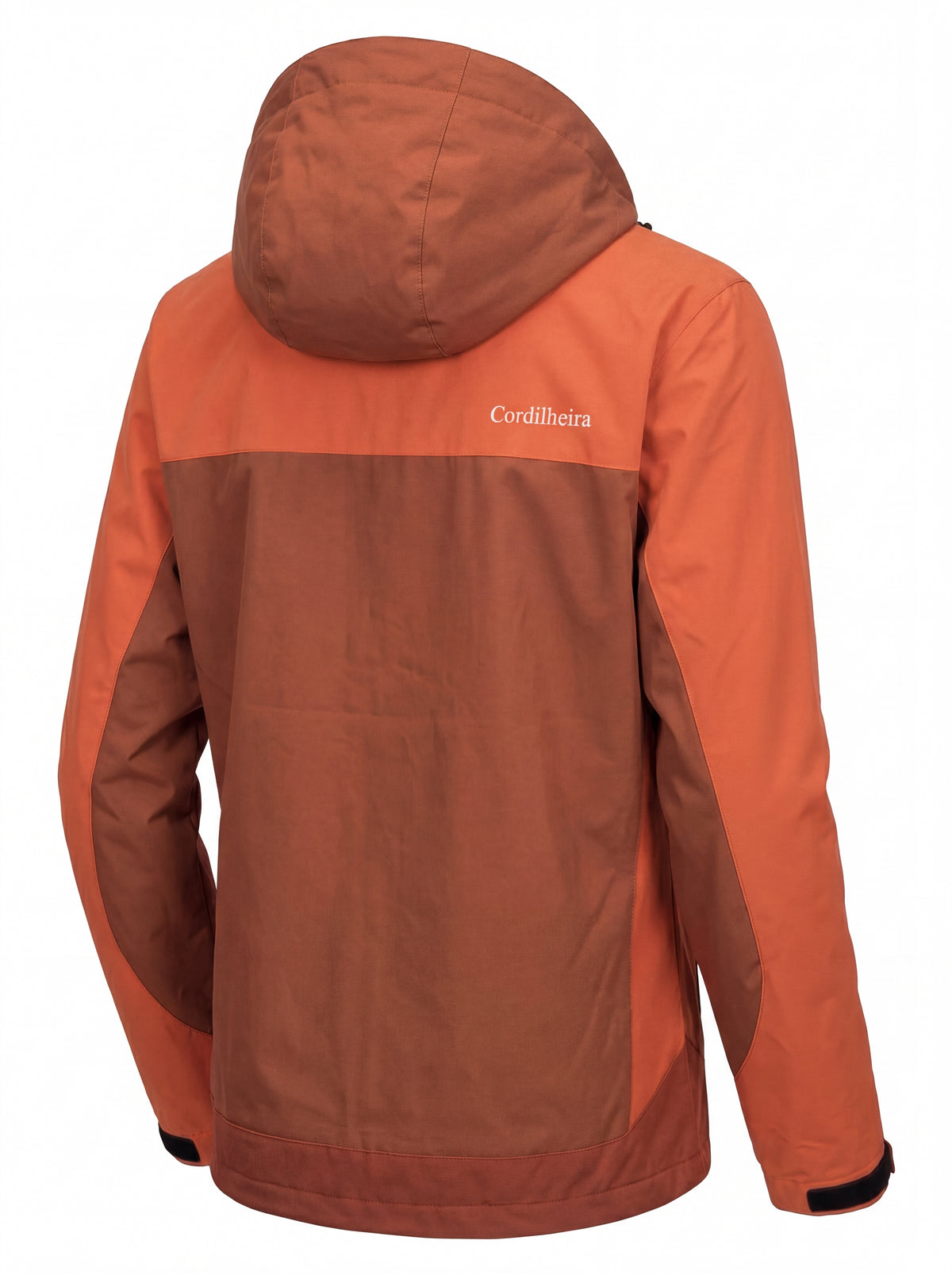 Jaqueta Cordilheira Strategy Masculina Impermeável vista de costas com logo, Roupa da Marca Cordilheira com Boa qualidade, resistência e acabamento Confiável para trilhas.