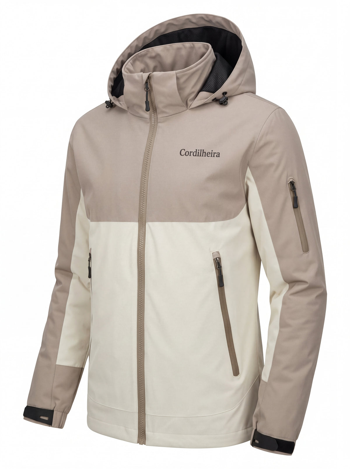 Jaqueta Cordilheira Strategy Masculina Impermeável em pose de produto, Roupa da Marca Cordilheira com Boa qualidade, resistência e proteção Confiável para atividades ao ar livre.