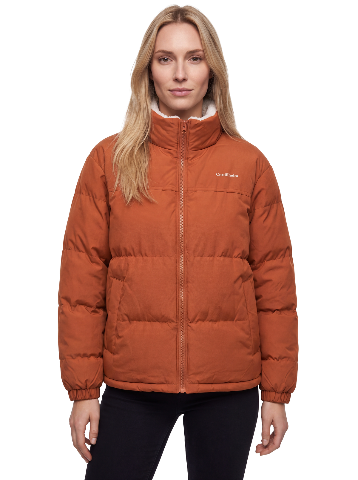 Imagem de capa da Jaqueta Puffer FrostLayer Dupla Face da Marca Cordilheira, Roupa com Boa proteção, resistência e uso Confiável para frio e inverno.