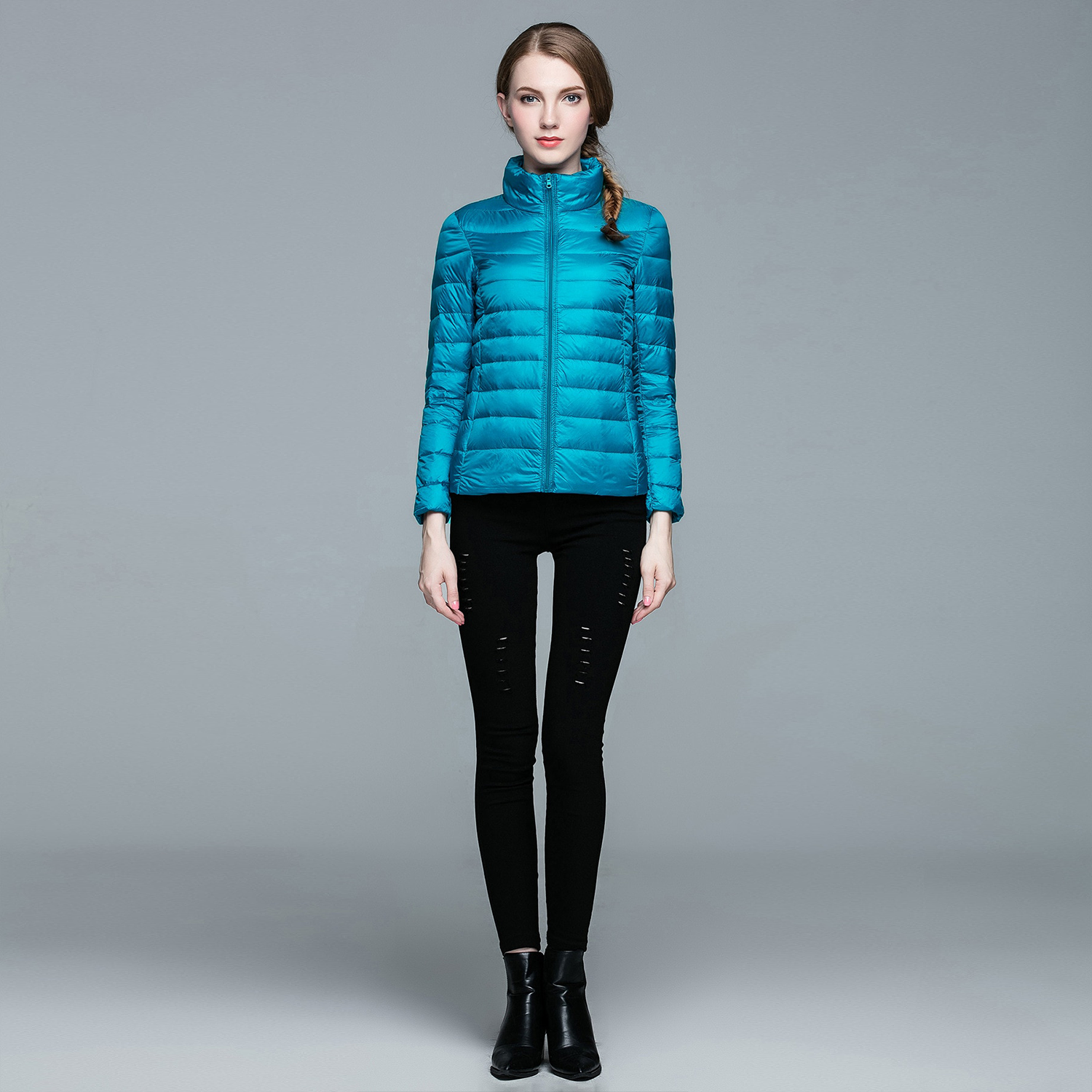 Jaqueta cordilheira ultraleve puffer feminina