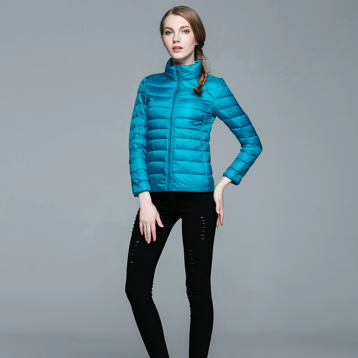 Jaqueta cordilheira ultraleve puffer feminina