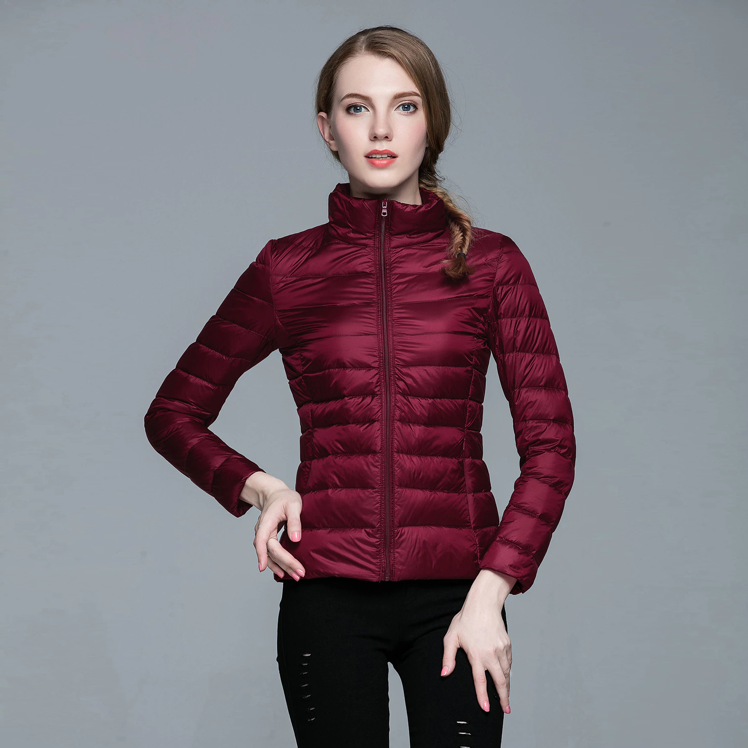 Jaqueta cordilheira ultraleve puffer feminina