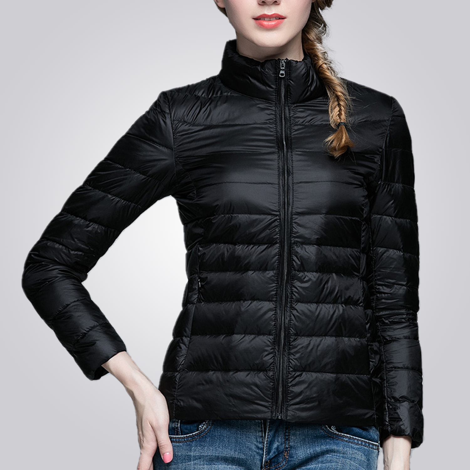 Jaqueta cordilheira ultraleve puffer feminina