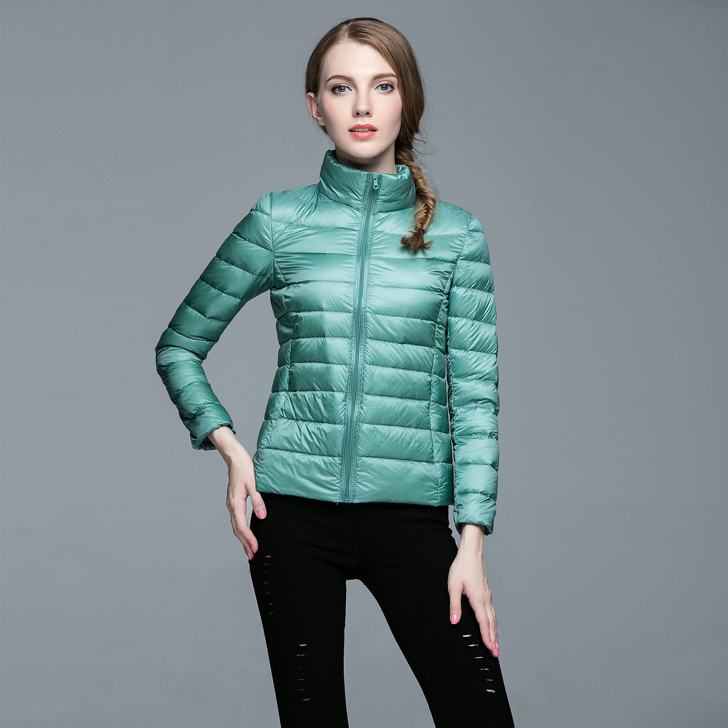 Jaqueta cordilheira ultraleve puffer feminina