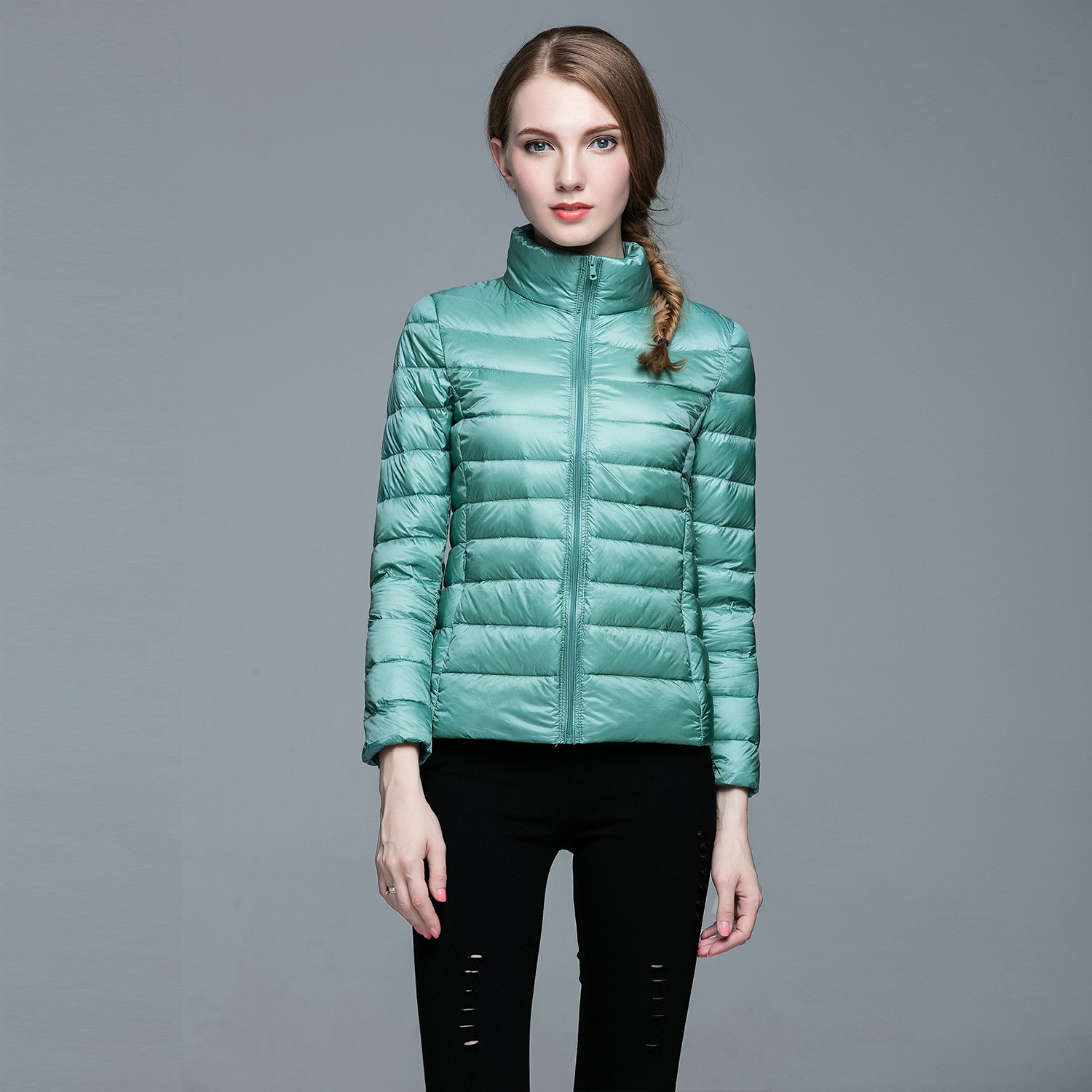 Jaqueta cordilheira ultraleve puffer feminina