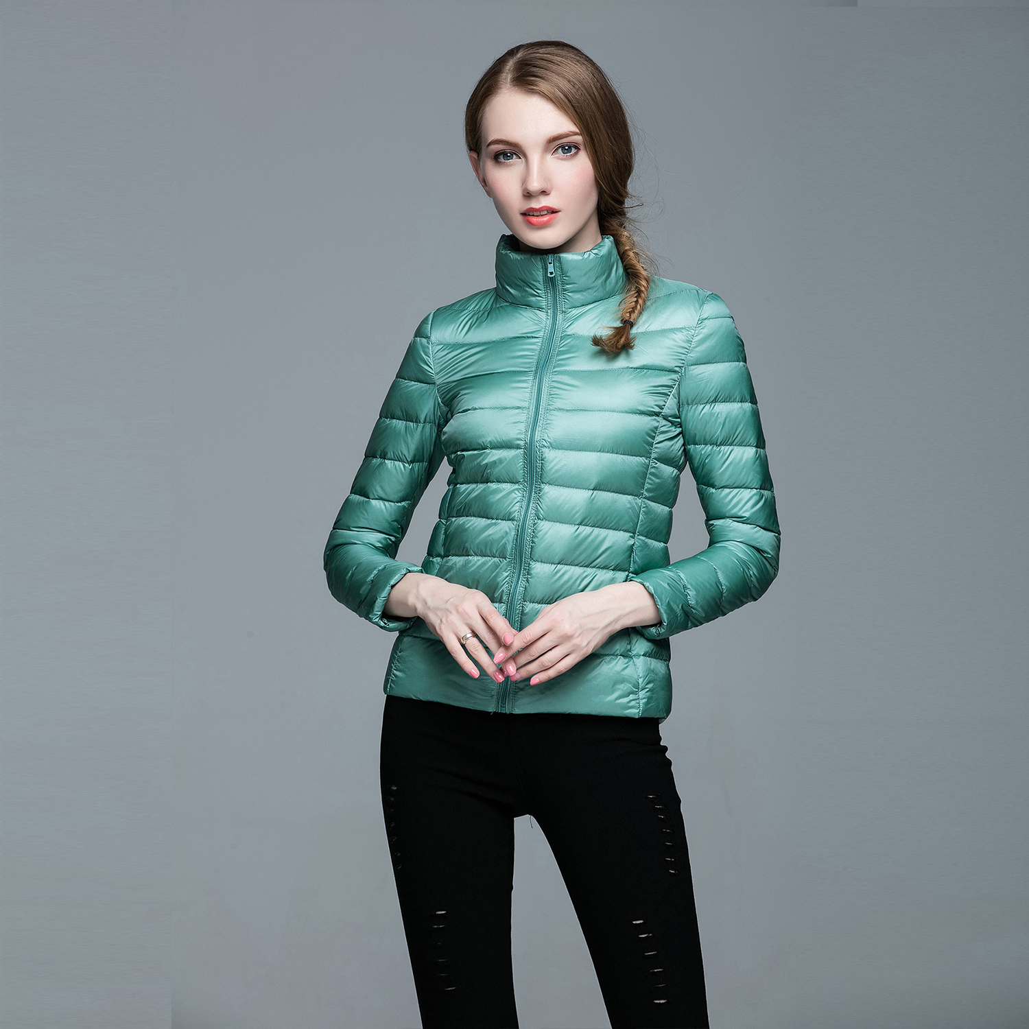 Jaqueta cordilheira ultraleve puffer feminina