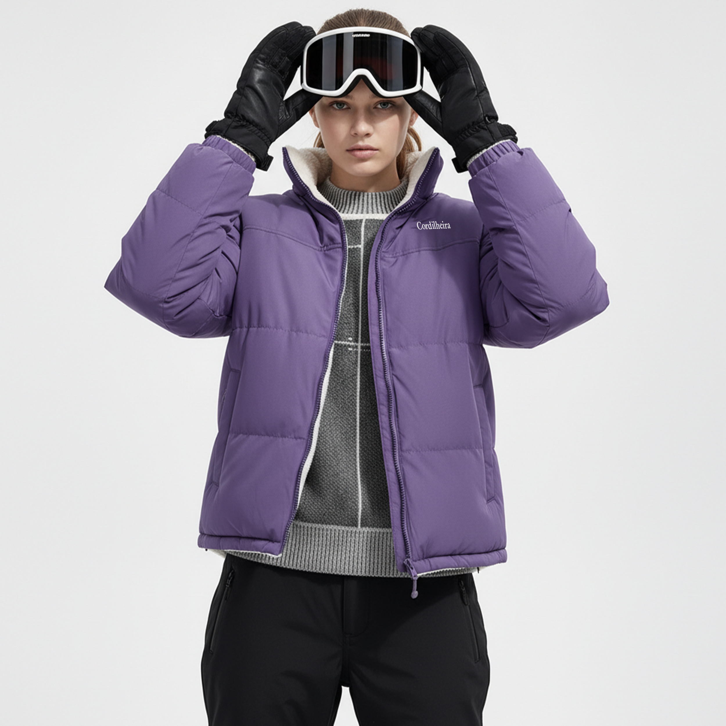 JAQUETA FLEECE PUFFER DUPLA FACE FEMININA