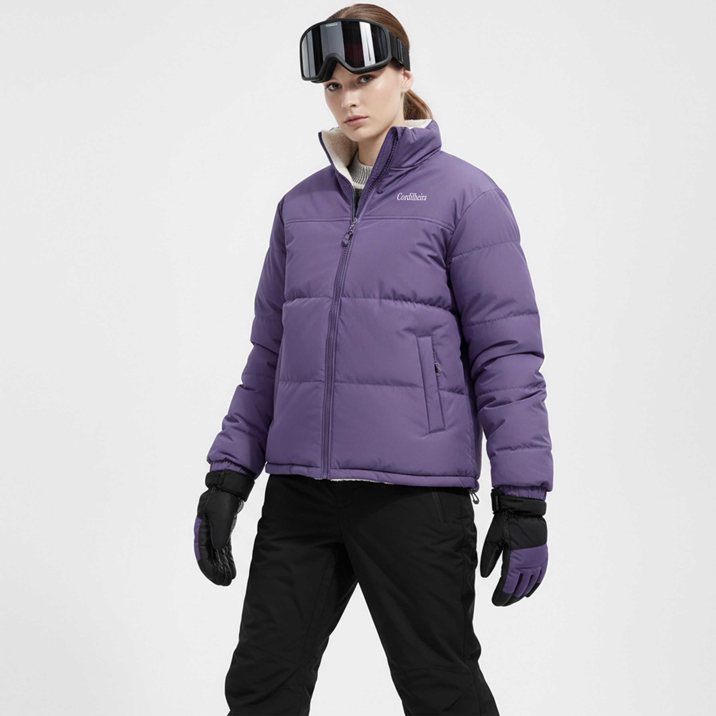 JAQUETA FLEECE PUFFER DUPLA FACE FEMININA