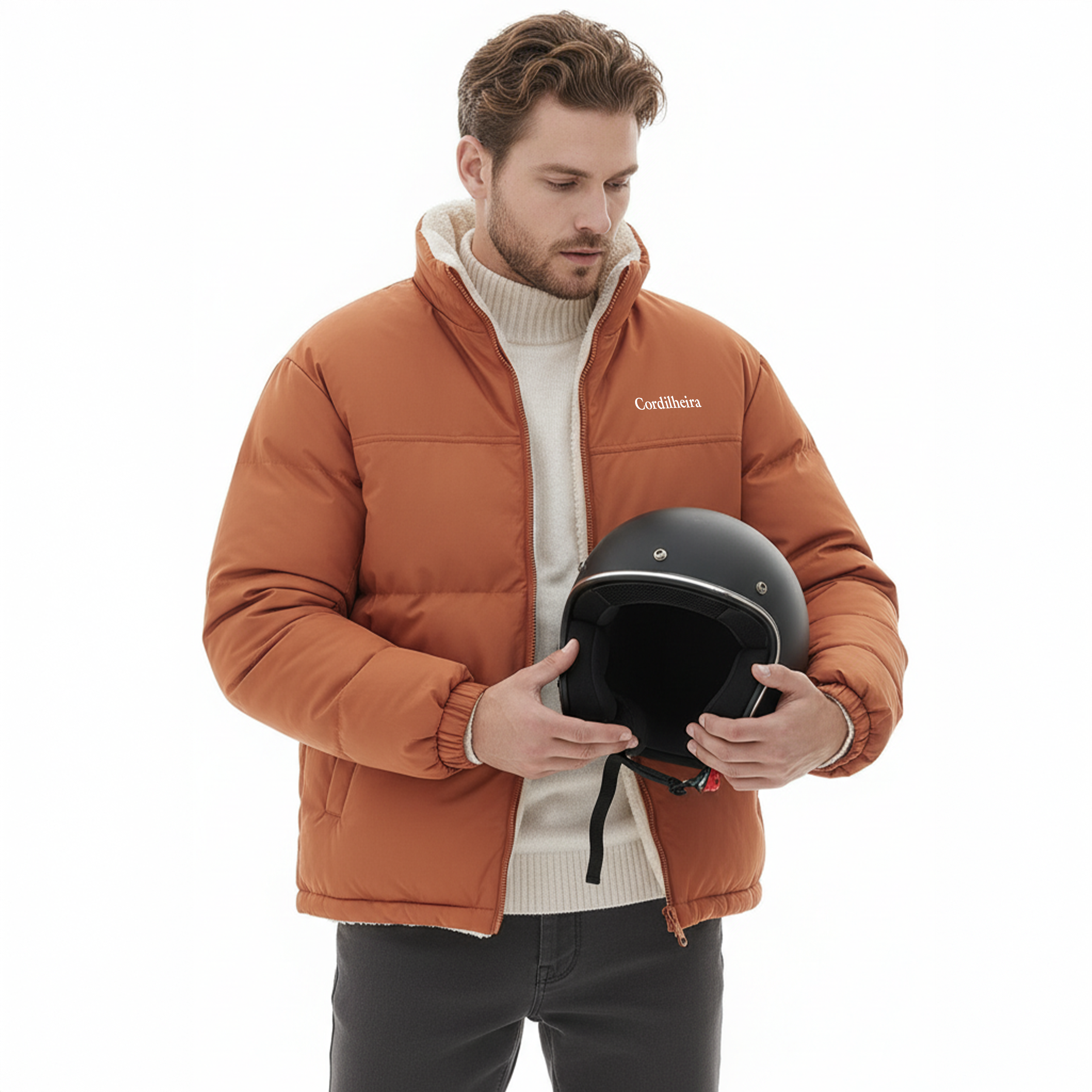 JAQUETA FLEECE PUFFER DUPLA FACE MASCULINA