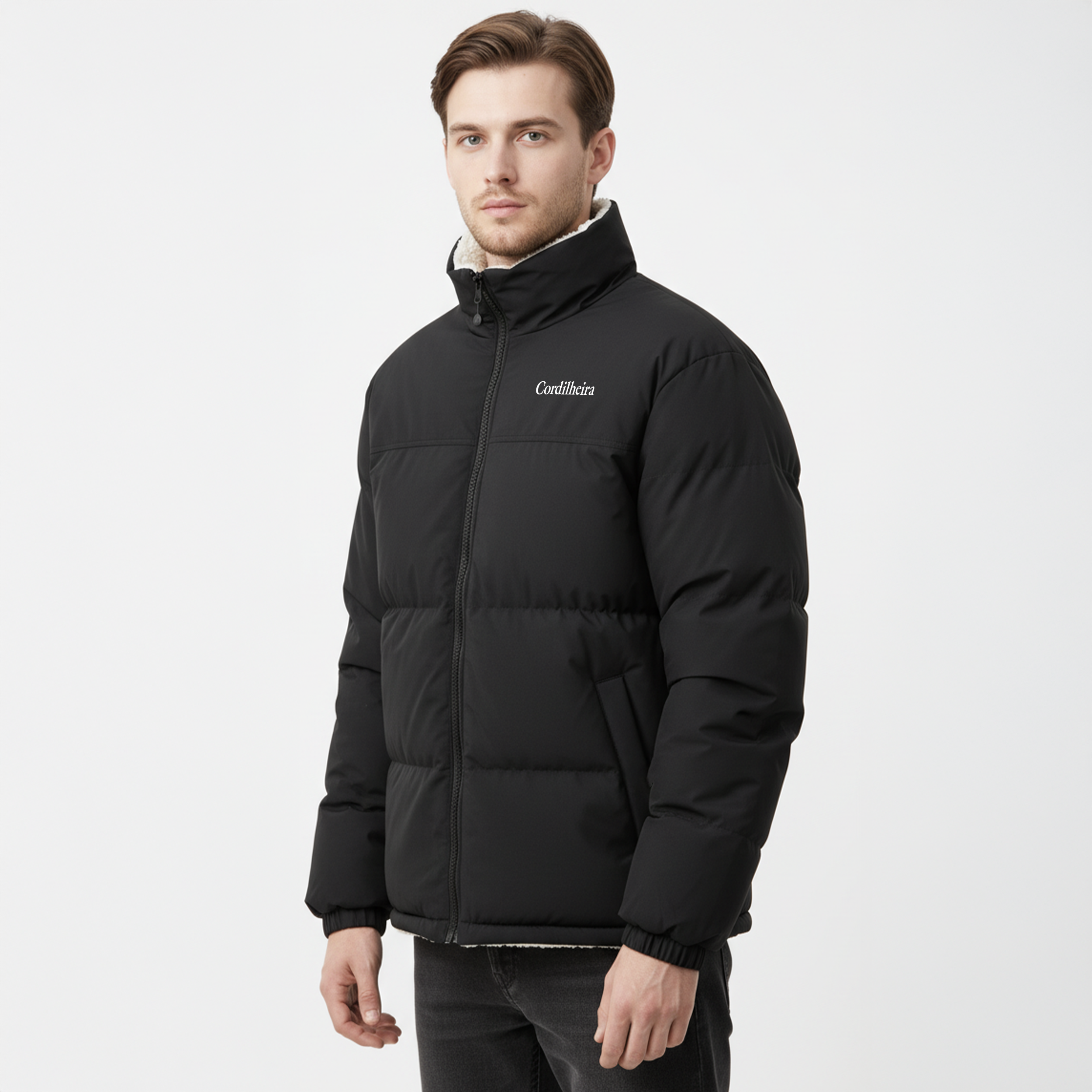 JAQUETA FLEECE PUFFER DUPLA FACE MASCULINA