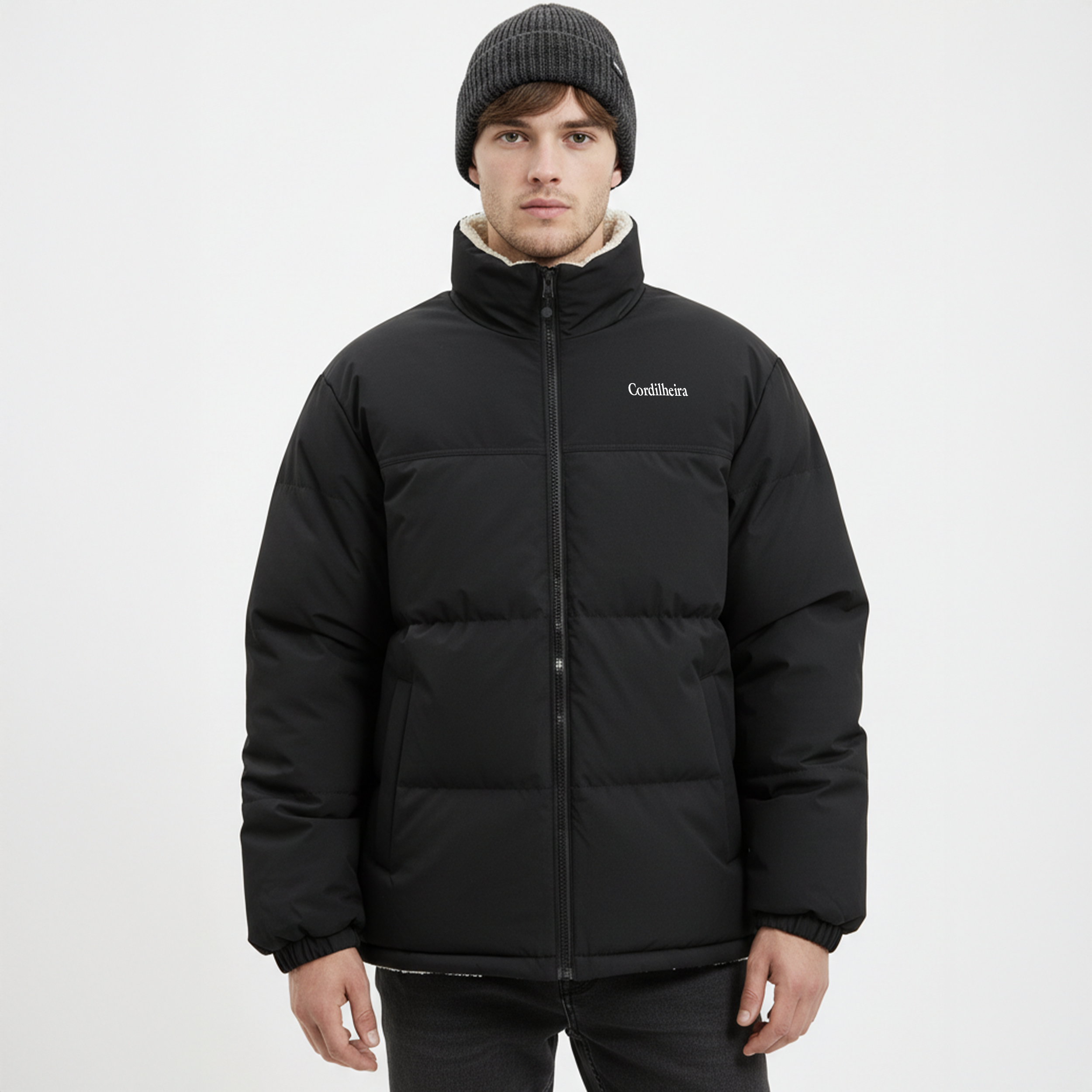 JAQUETA FLEECE PUFFER DUPLA FACE MASCULINA