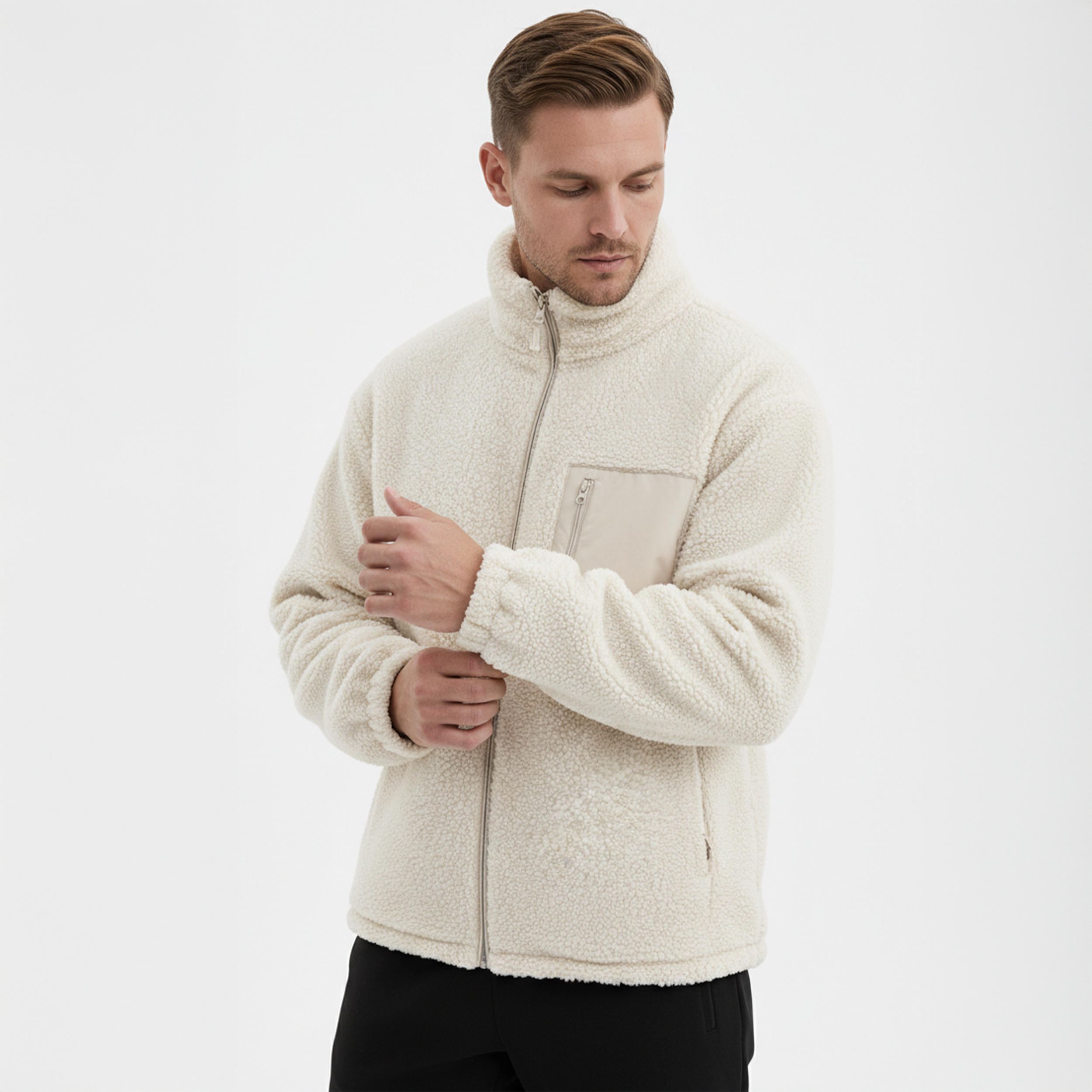 JAQUETA FLEECE PUFFER DUPLA FACE MASCULINA