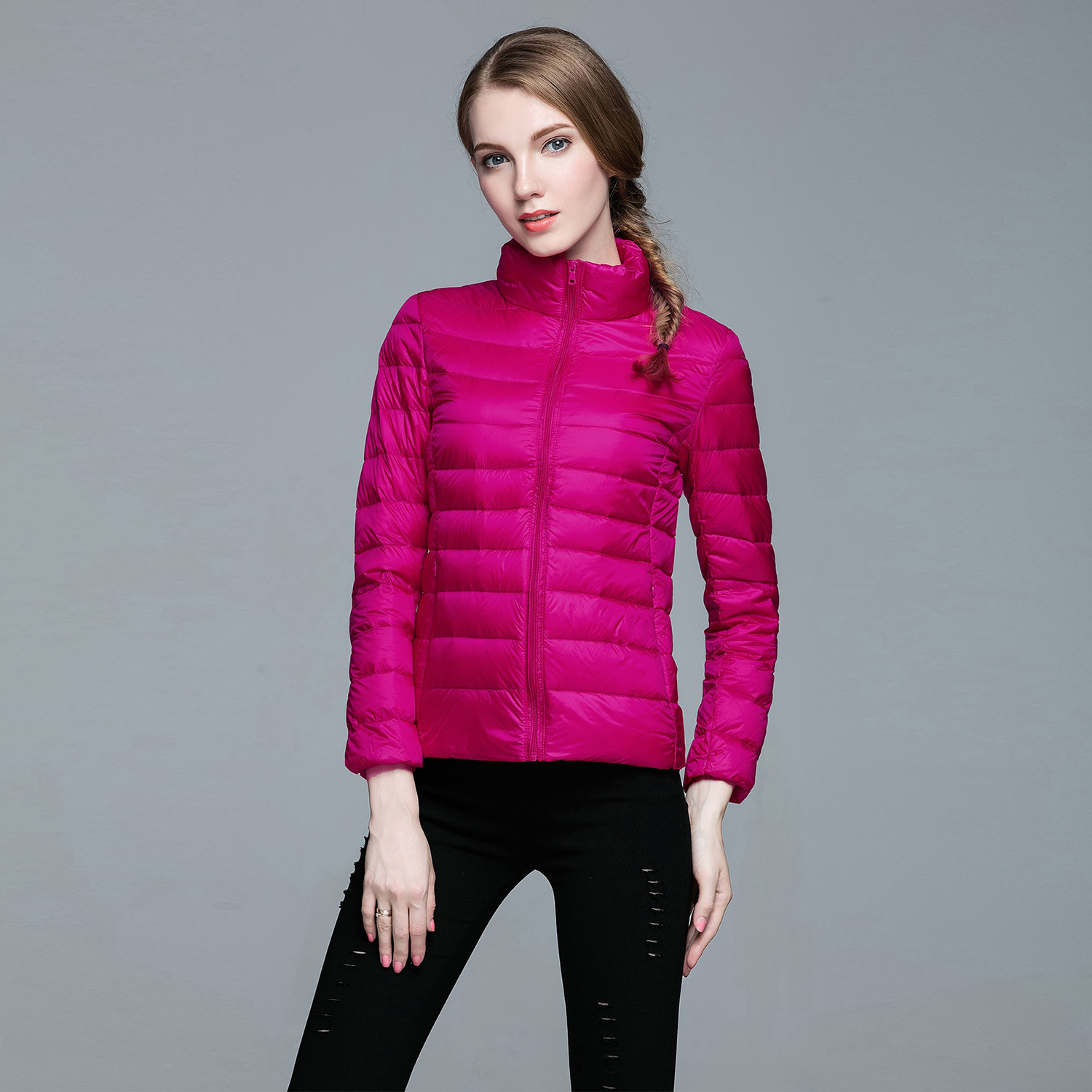 Jaqueta cordilheira ultraleve puffer feminina