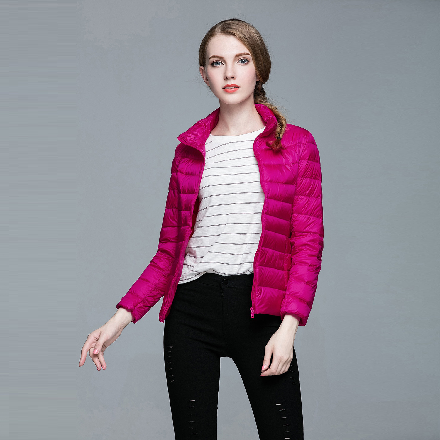 Jaqueta cordilheira ultraleve puffer feminina