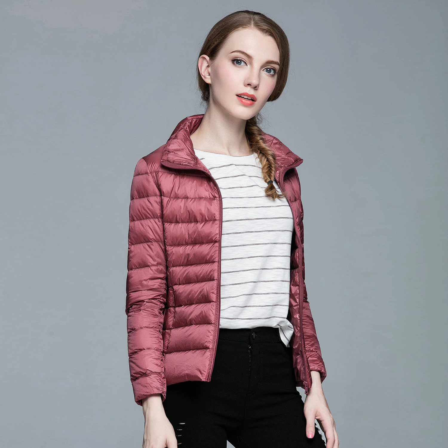 Jaqueta cordilheira ultraleve puffer feminina