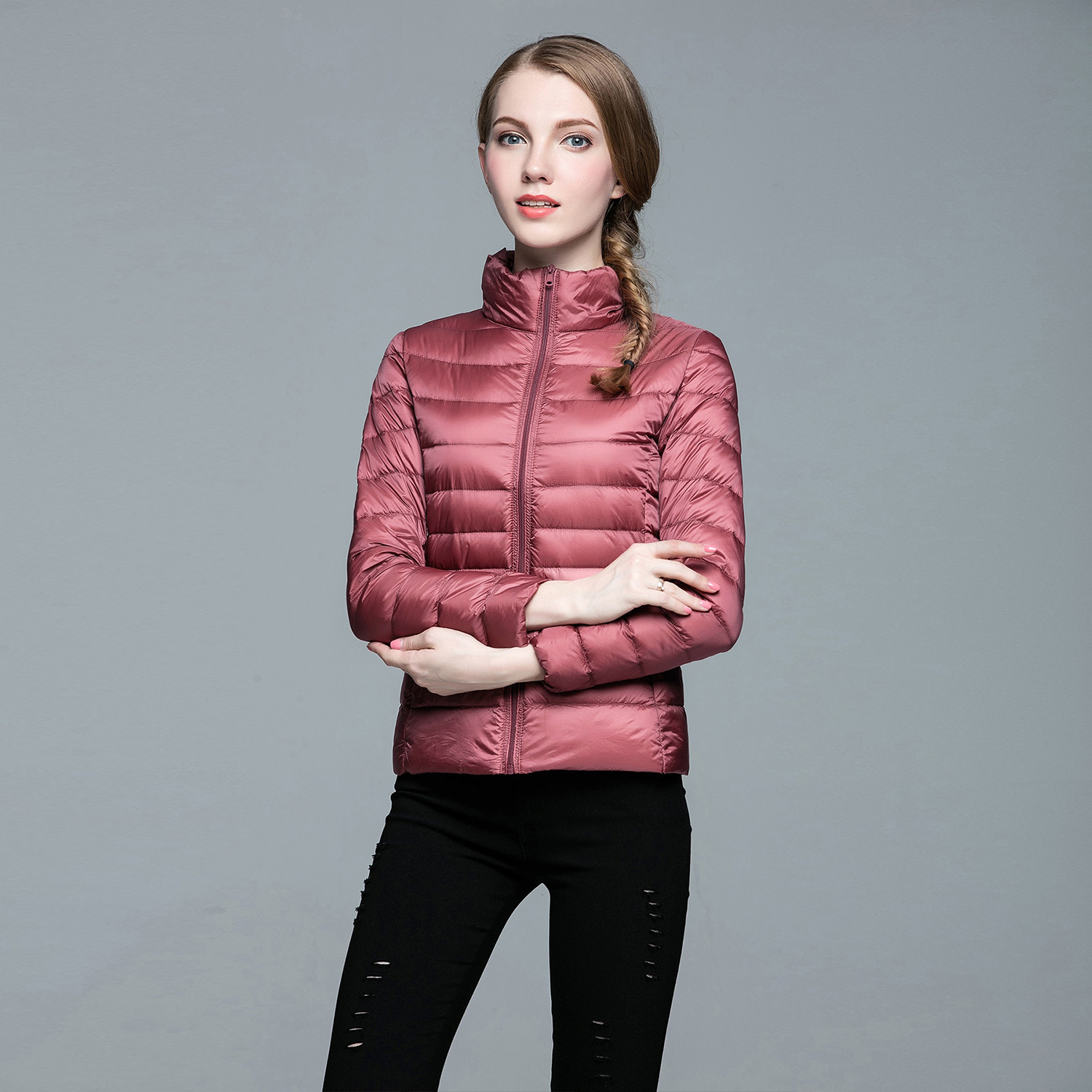 Jaqueta cordilheira ultraleve puffer feminina