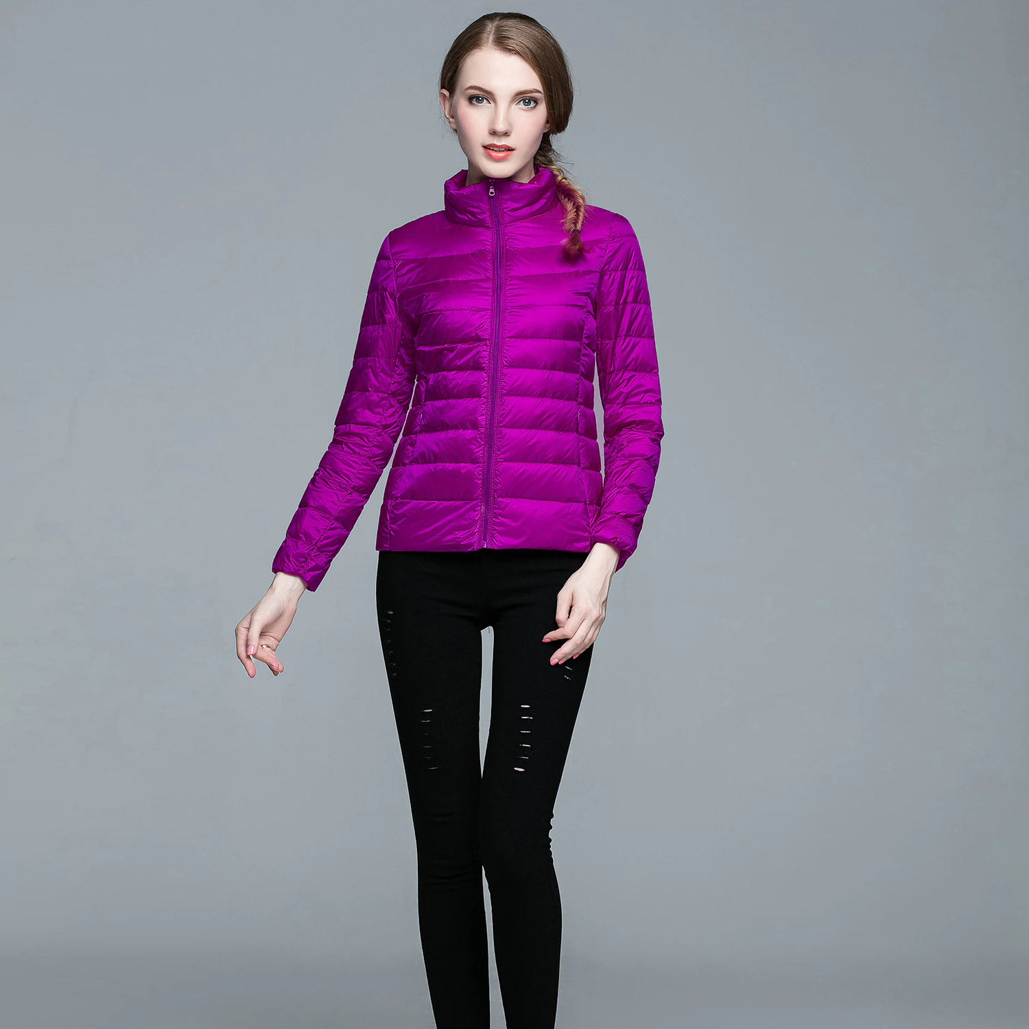 Jaqueta cordilheira ultraleve puffer feminina