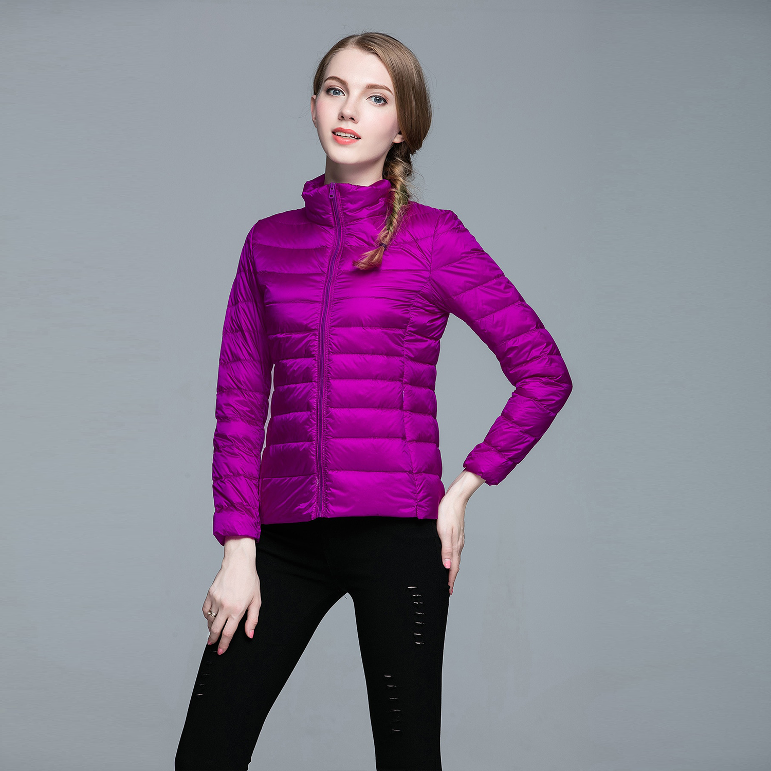 Jaqueta cordilheira ultraleve puffer feminina