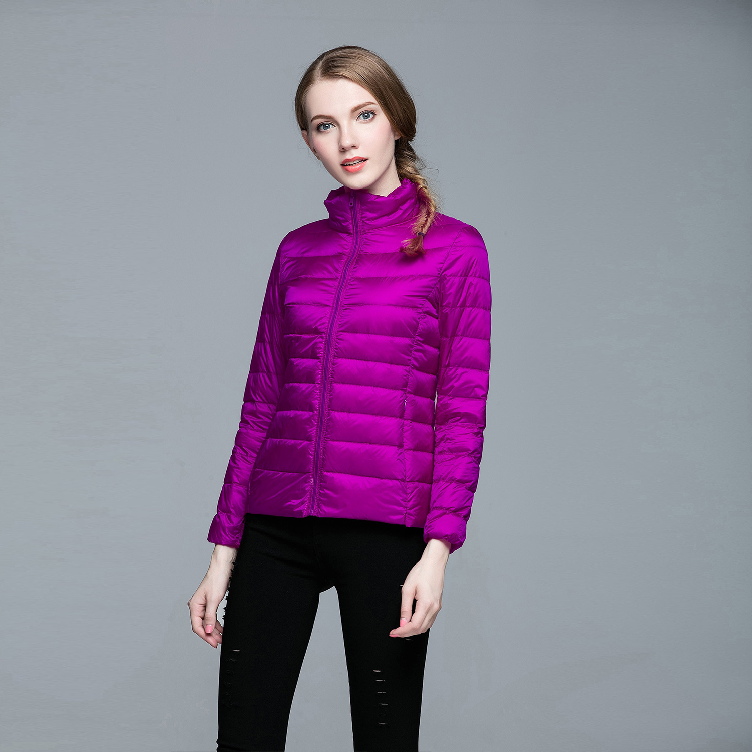 Jaqueta cordilheira ultraleve puffer feminina