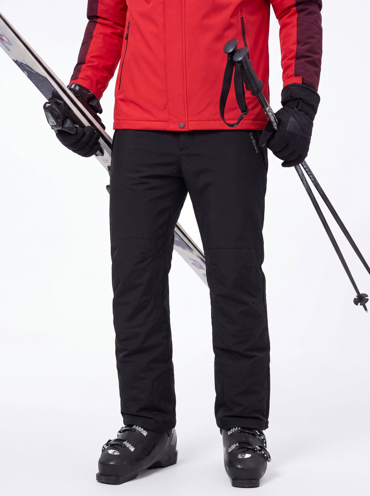 Enquadramento da cintura para baixo com logo da Calça 2 em 1 Cordilheira Pathfinder Masculina, Roupa da Marca Cordilheira com Boa resistência e acabamento Confiável para neve.