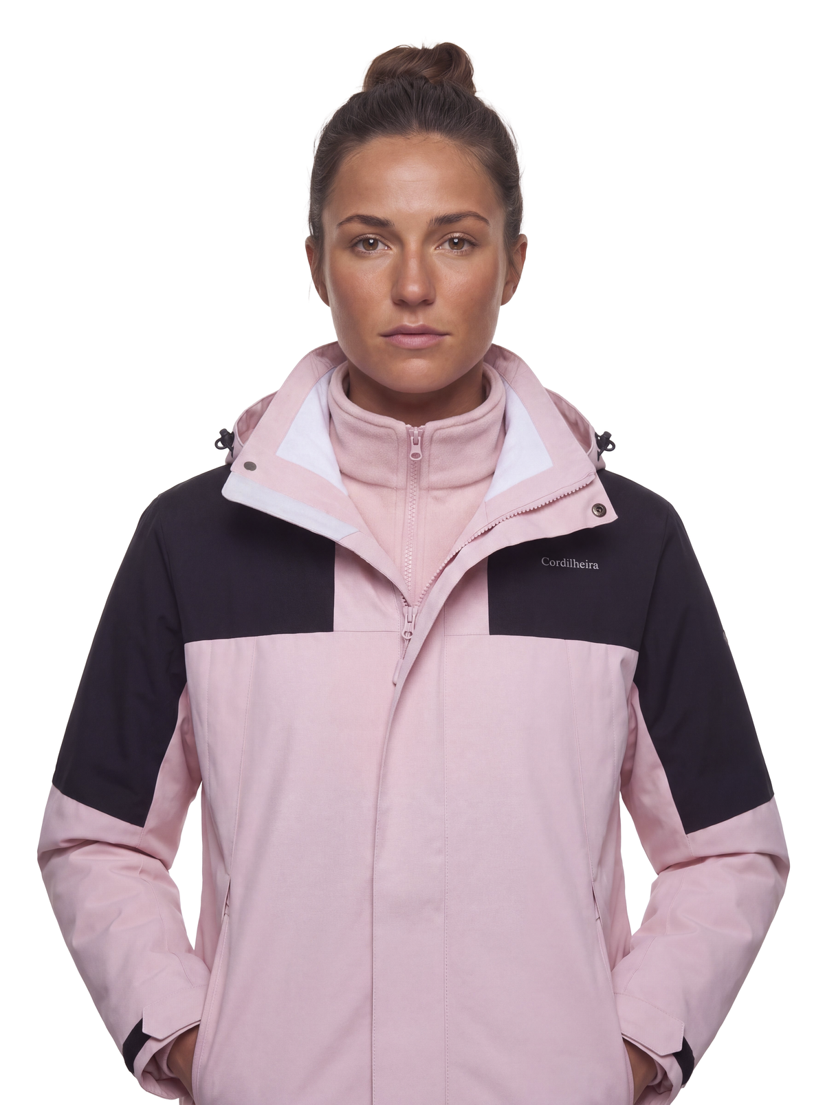 Capa da Jaqueta 3 em 1 Cordilheira Outlander, Roupa da Marca Cordilheira com Boa resistência e proteção Confiável para neve, frio, vento e aventura outdoor.