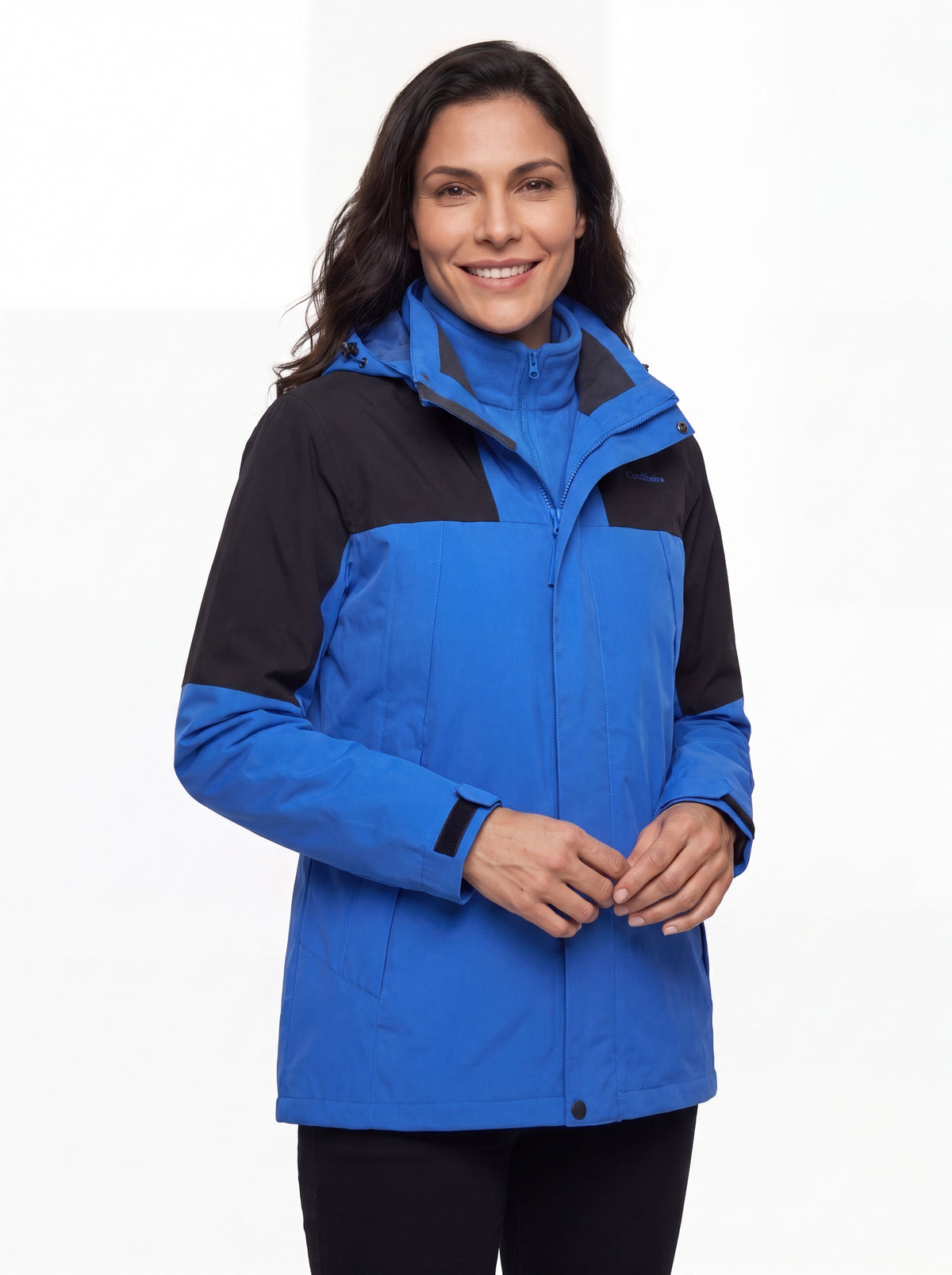 Primeira camada fechada da Jaqueta 3 em 1 Cordilheira Outlander, Roupa da Marca Cordilheira com Boa qualidade e conforto Confiável.