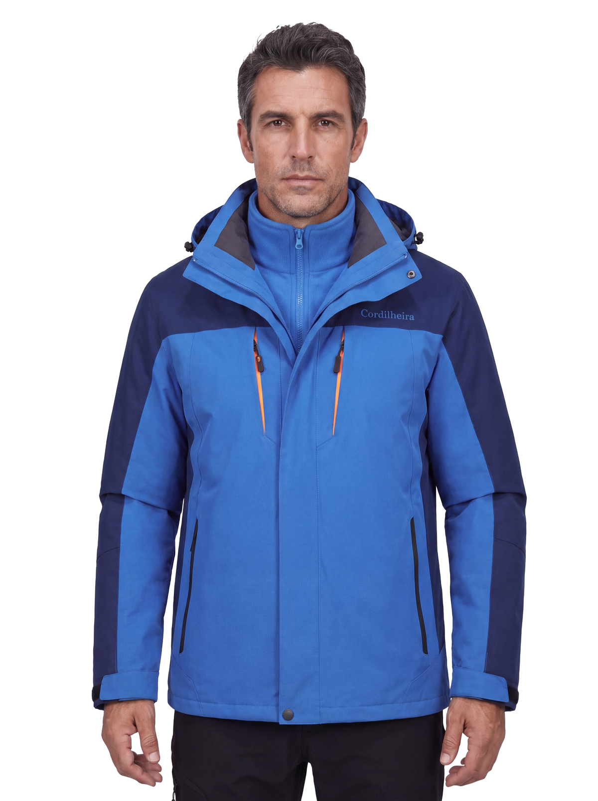 Jaqueta 3 em 1 Cordilheira Thermal Shield azul, Roupa da Marca Cordilheira com Boa proteção e resistência Confiável para neve, frio e outdoor.