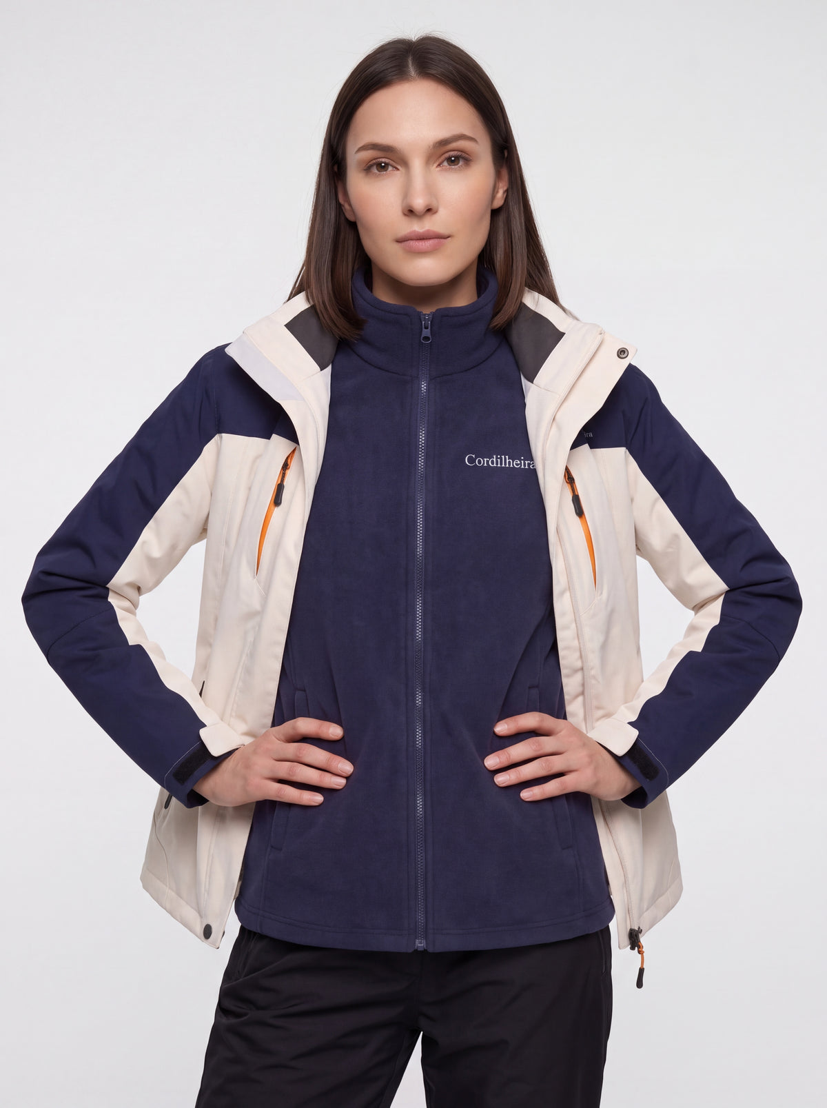 Imagem da Jaqueta 3 em 1 Cordilheira Thermal Shield com foco em vestuário, Roupa da Marca Cordilheira com Boa qualidade Confiável para neve.