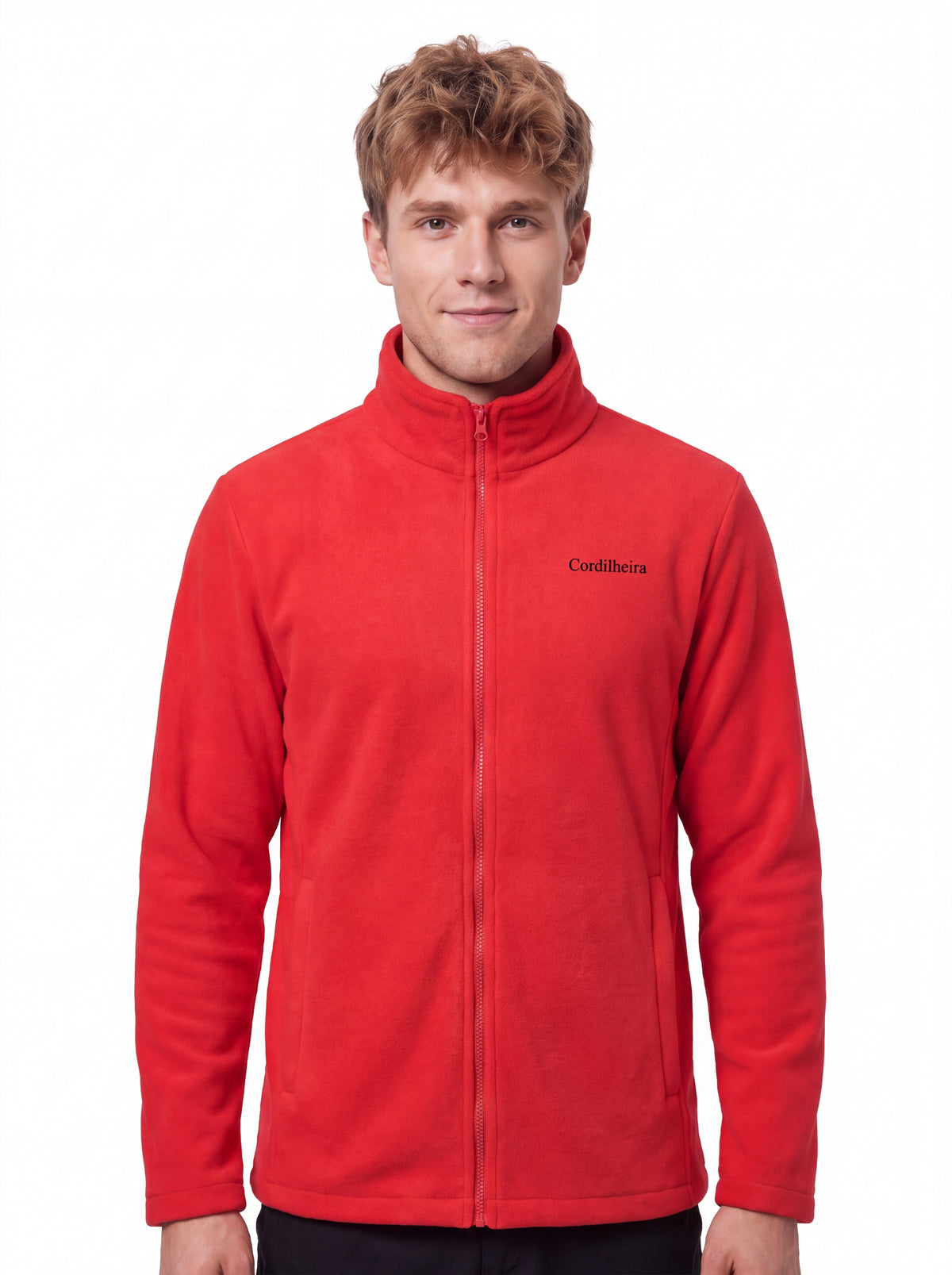 Modelo usando Jaqueta 3 em 1 Cordilheira Thermal Shield em 4K, Roupa da Marca Cordilheira com Boa qualidade e proteção Confiável.