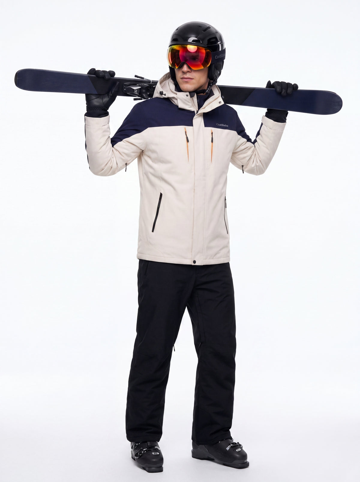 Modelo em outra pose com Jaqueta 3 em 1 Cordilheira Thermal Shield, Roupa da Marca Cordilheira com Boa resistência e visual Confiável para neve.