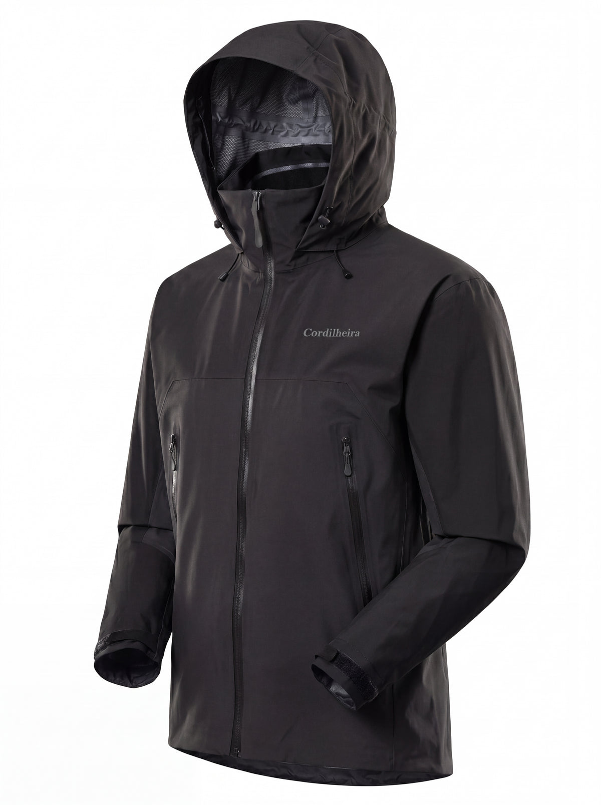 Detalhe da construção da Jaqueta Anorak Cordilheira Heavy Storm Masculina, Roupa da Marca Cordilheira com Boa qualidade, resistência e acabamento Confiável para atividades outdoor.
