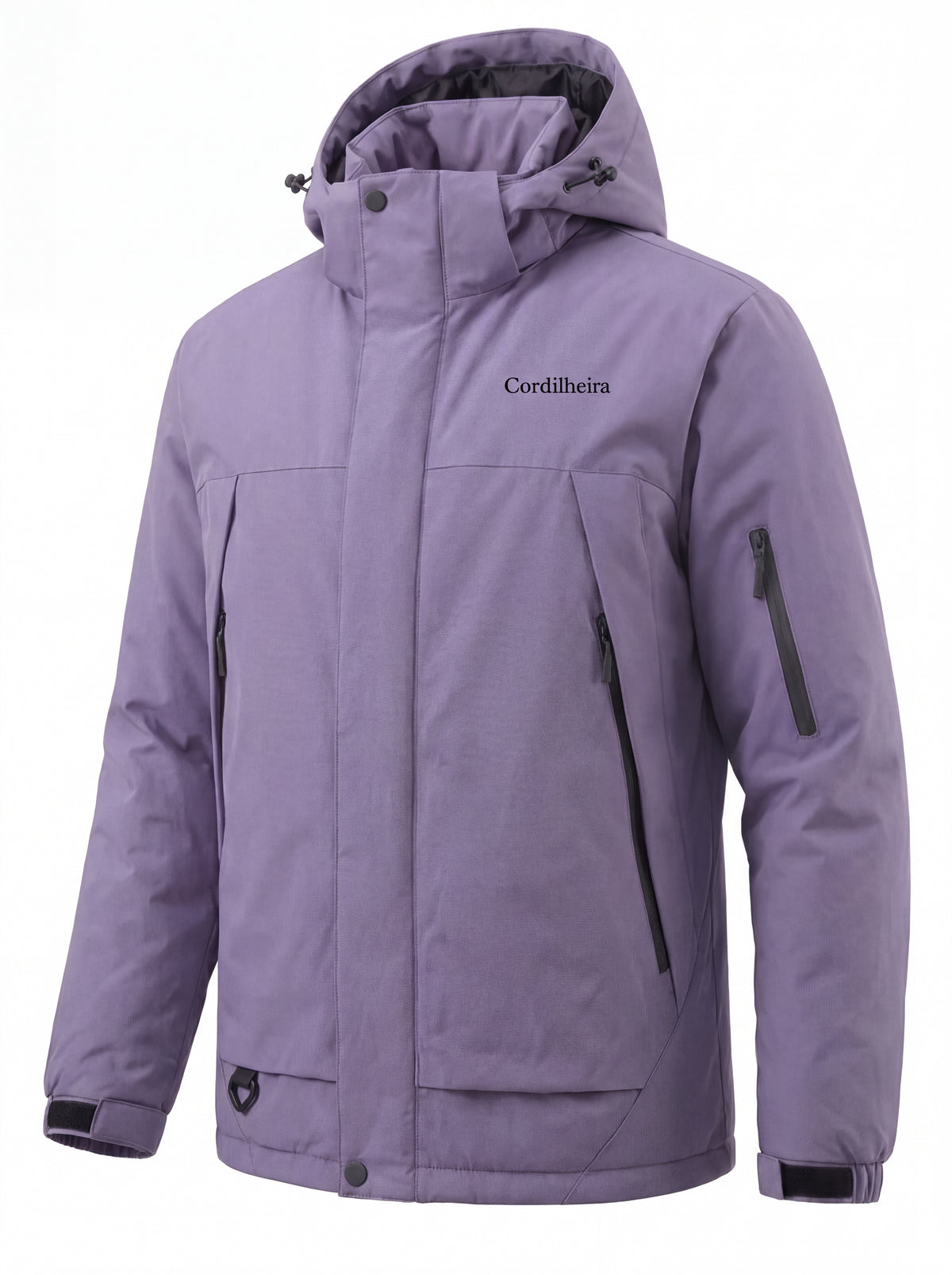 Jaqueta Anorak Puffer Cordilheira Elevate Masculina em pose que destaca a modelagem, Roupa da Marca Cordilheira com Boa qualidade, resistência e acabamento Confiável para trekking.