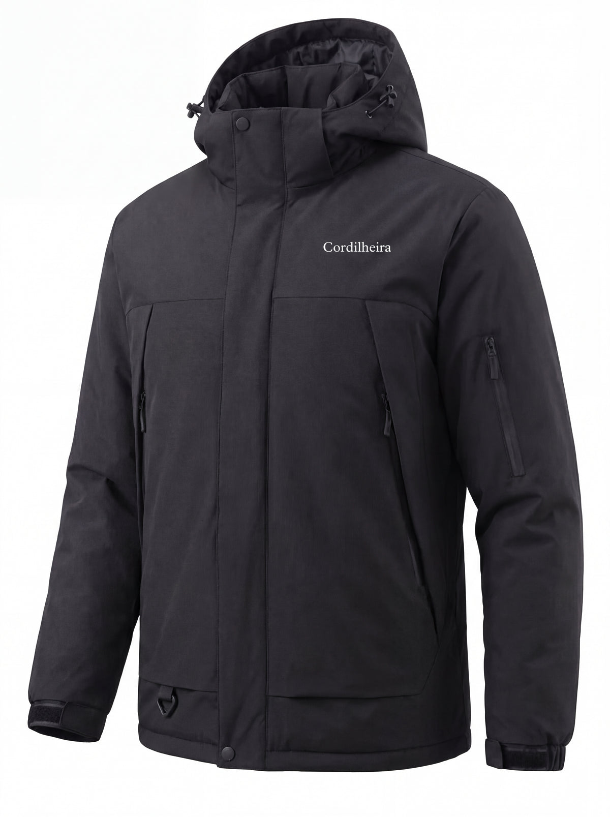 Jaqueta Anorak Puffer Cordilheira Elevate Masculina em pose de produto, Roupa da Marca Cordilheira com Boa qualidade, resistência e acabamento Confiável para trekking e atividades outdoor.