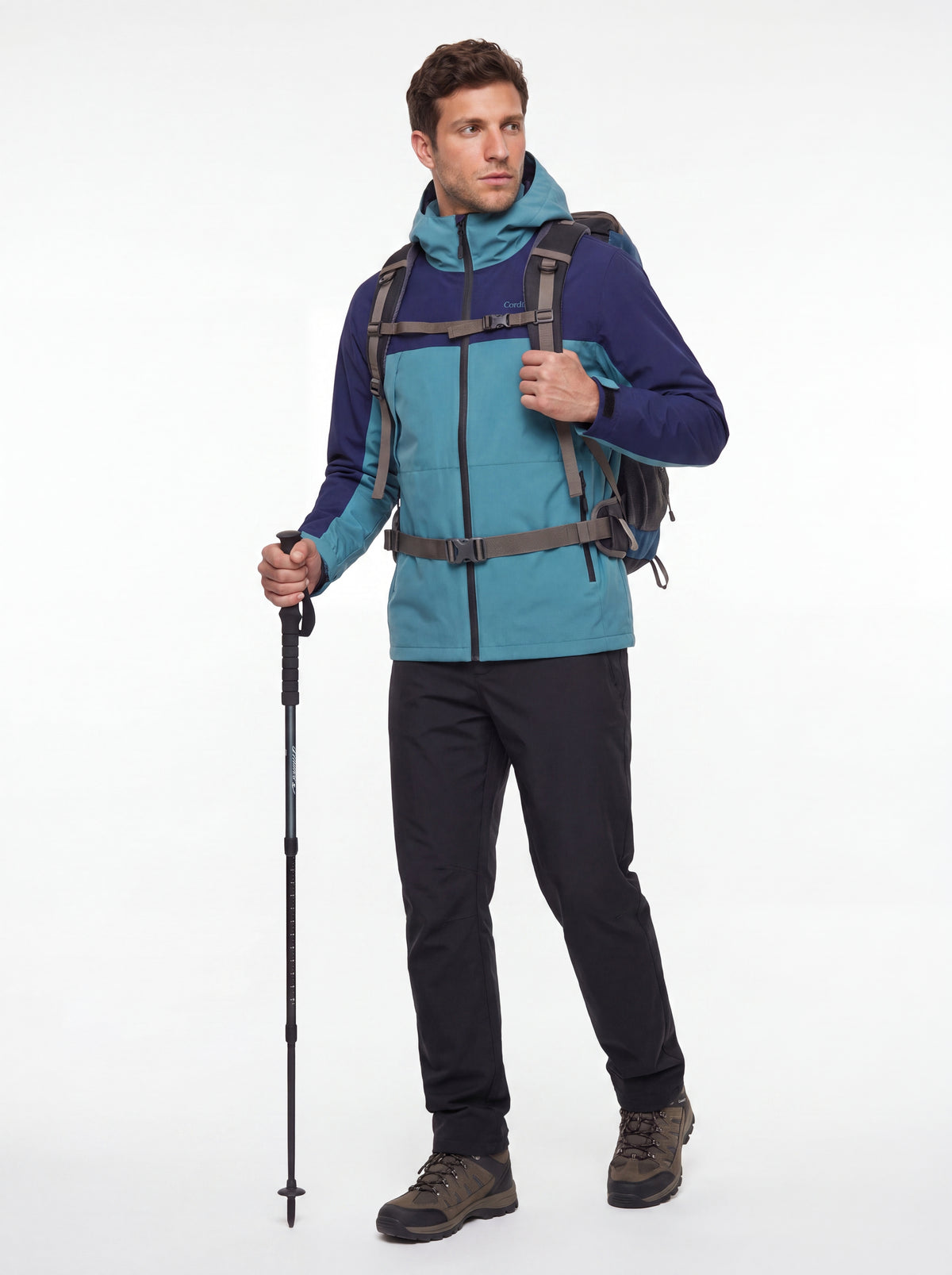 Modelo usando Jaqueta Cordilheira Boreal Impermeável em campanha professional hiking, Roupa da Marca Cordilheira com Boa qualidade Confiável.