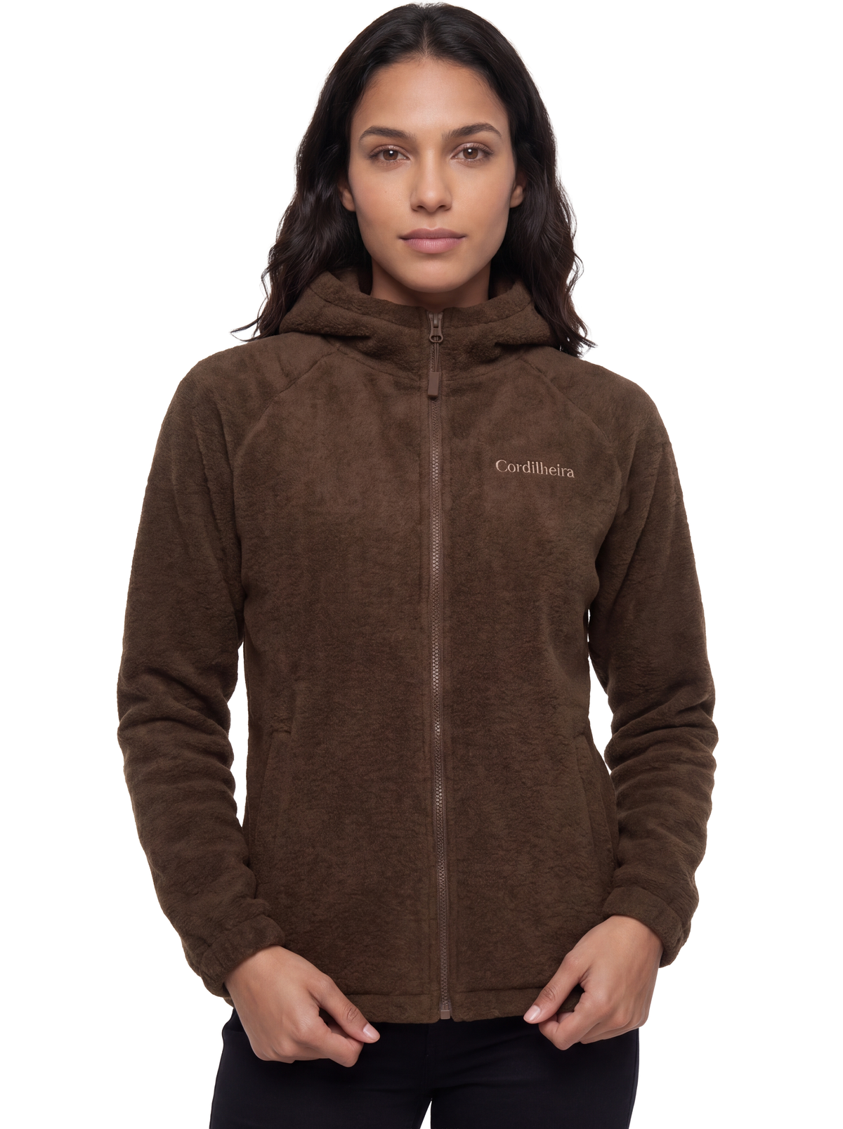 Imagem de capa da Jaqueta Cordilheira Fleece Hooded Feminina, Roupa da Marca Cordilheira com Boa qualidade, resistência e conforto Confiável para trekking, trilhas e dias frios.