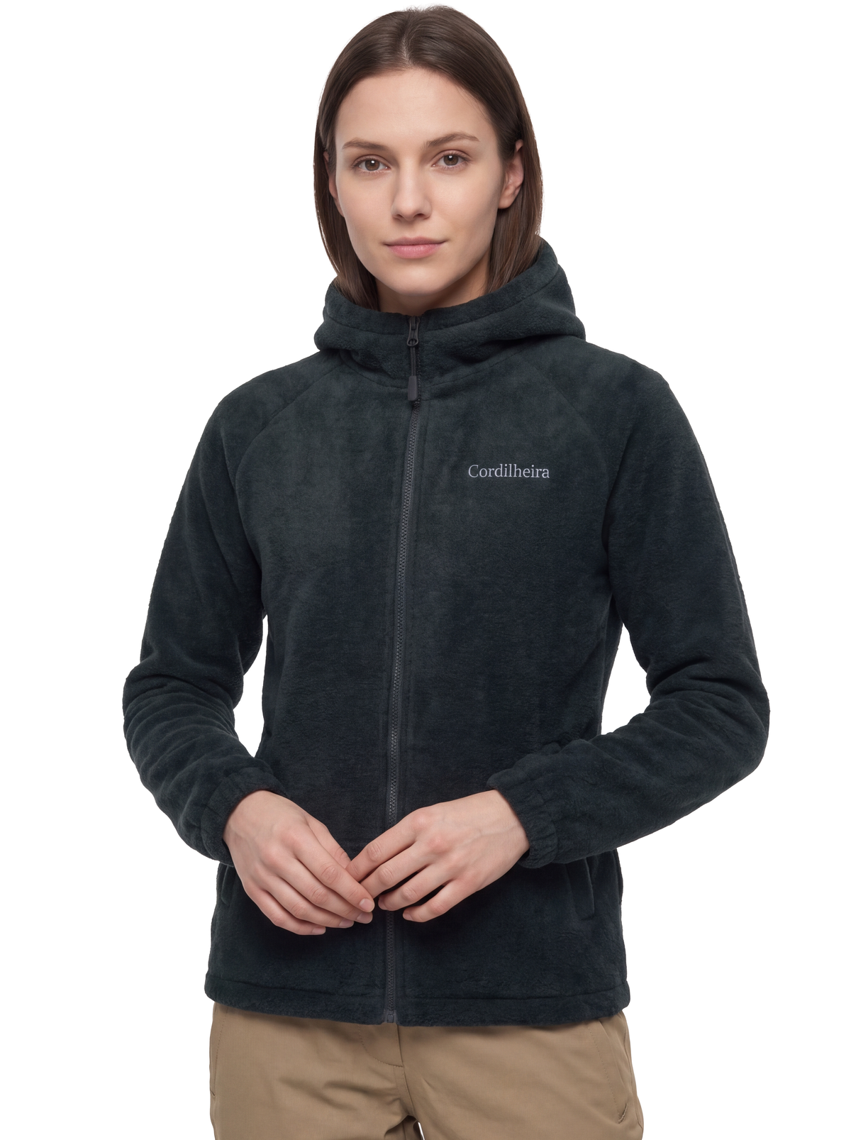 Capa da Jaqueta Cordilheira Fleece Hooded Feminina, Roupa da Marca Cordilheira com Boa resistência, qualidade e conforto Confiável para trilhas, trekking e aventuras ao ar livre.