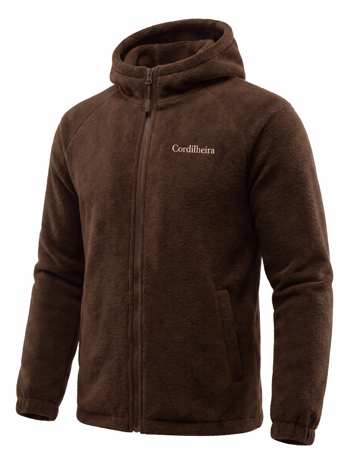 Jaqueta Cordilheira Fleece Hooded Masculina em pose que destaca a modelagem, Roupa da Marca Cordilheira com Boa qualidade, conforto e resistência Confiável para uso outdoor.